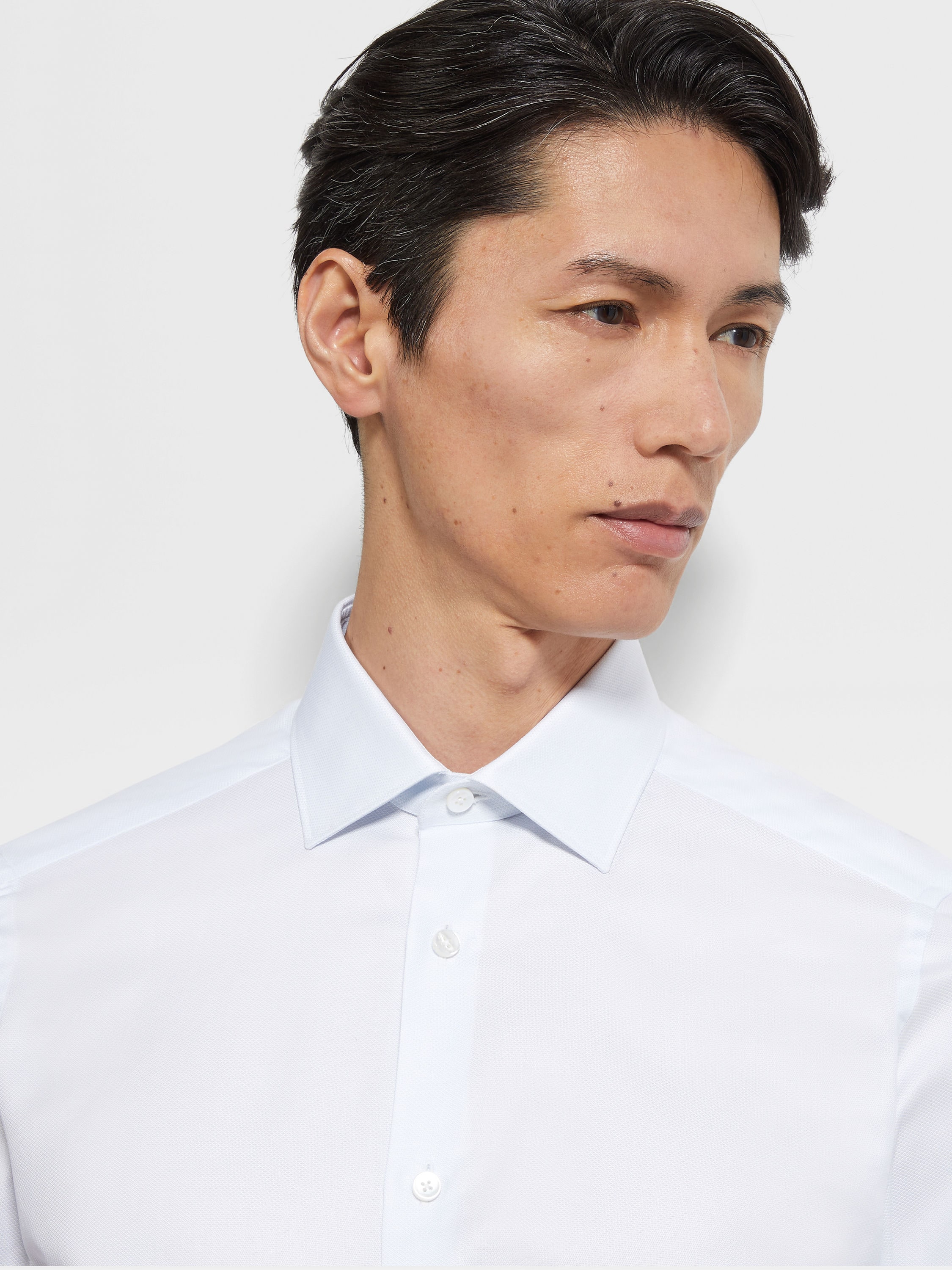 浅蓝色微型结构 Trecapi 棉质衬衫 产品细节图 #1