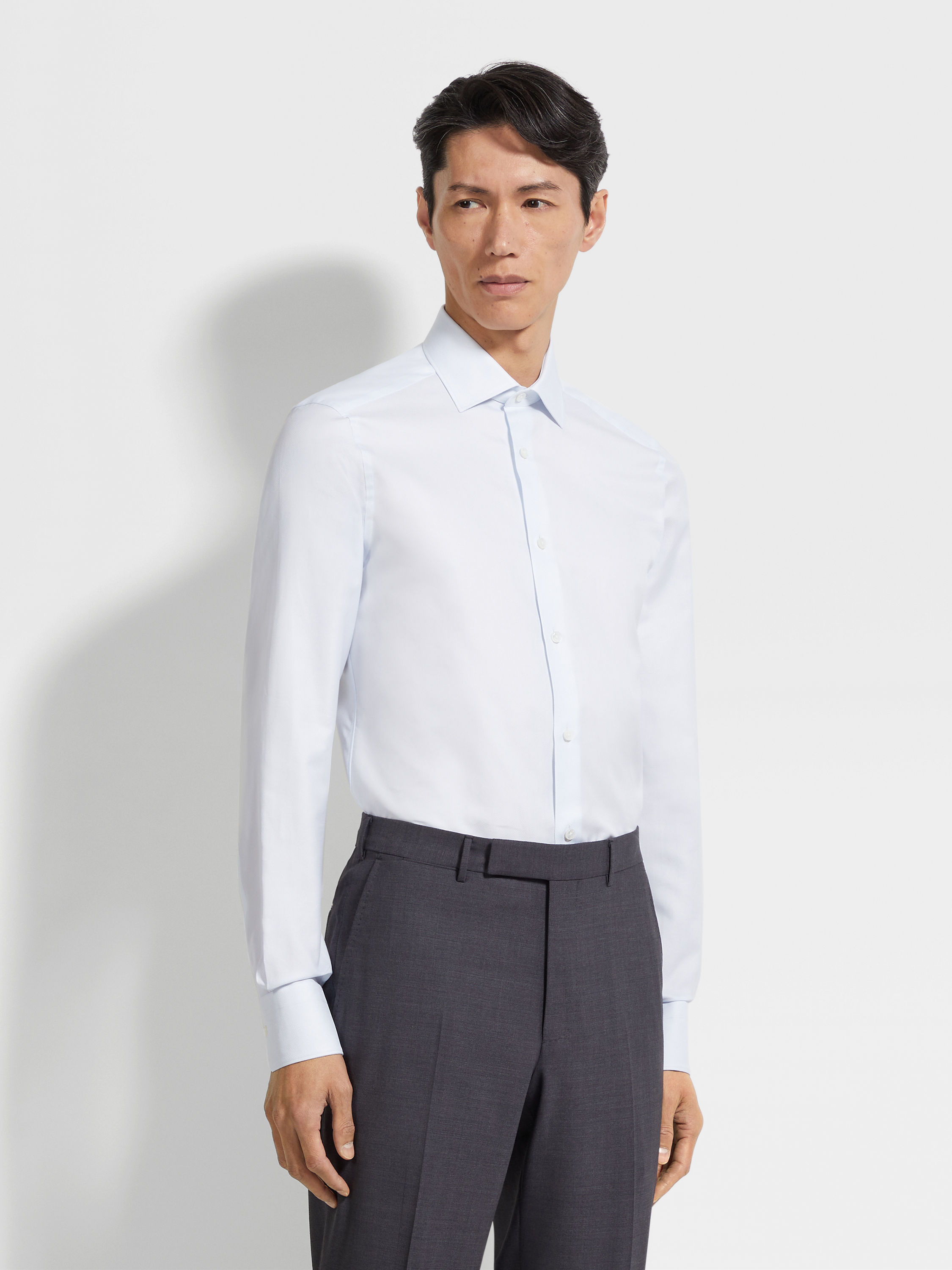 浅蓝色微型结构 Trecapi 棉质衬衫 产品细节图 #2