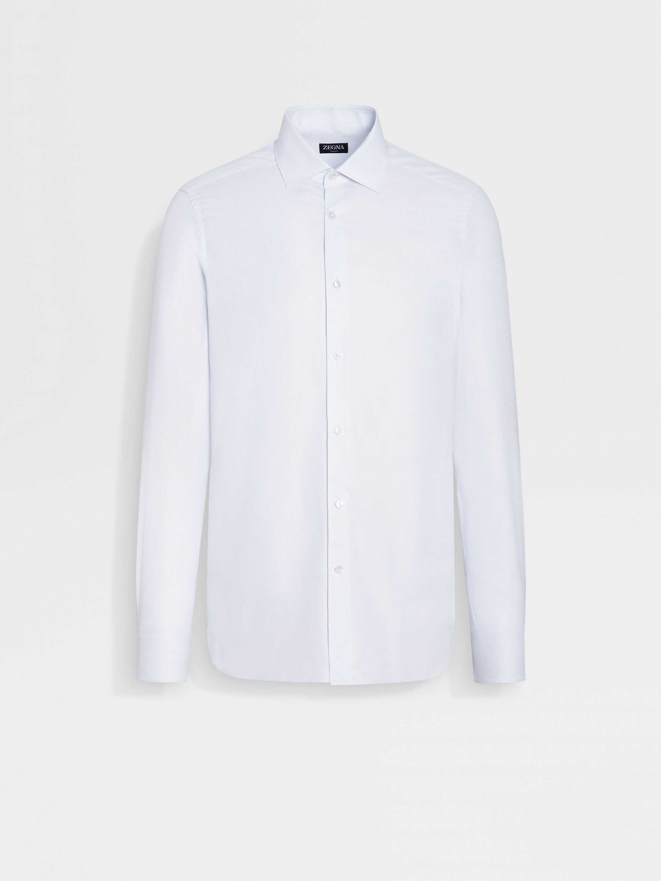Light Blue Micro-structured Trecapi Cotton Shirt Main product photo