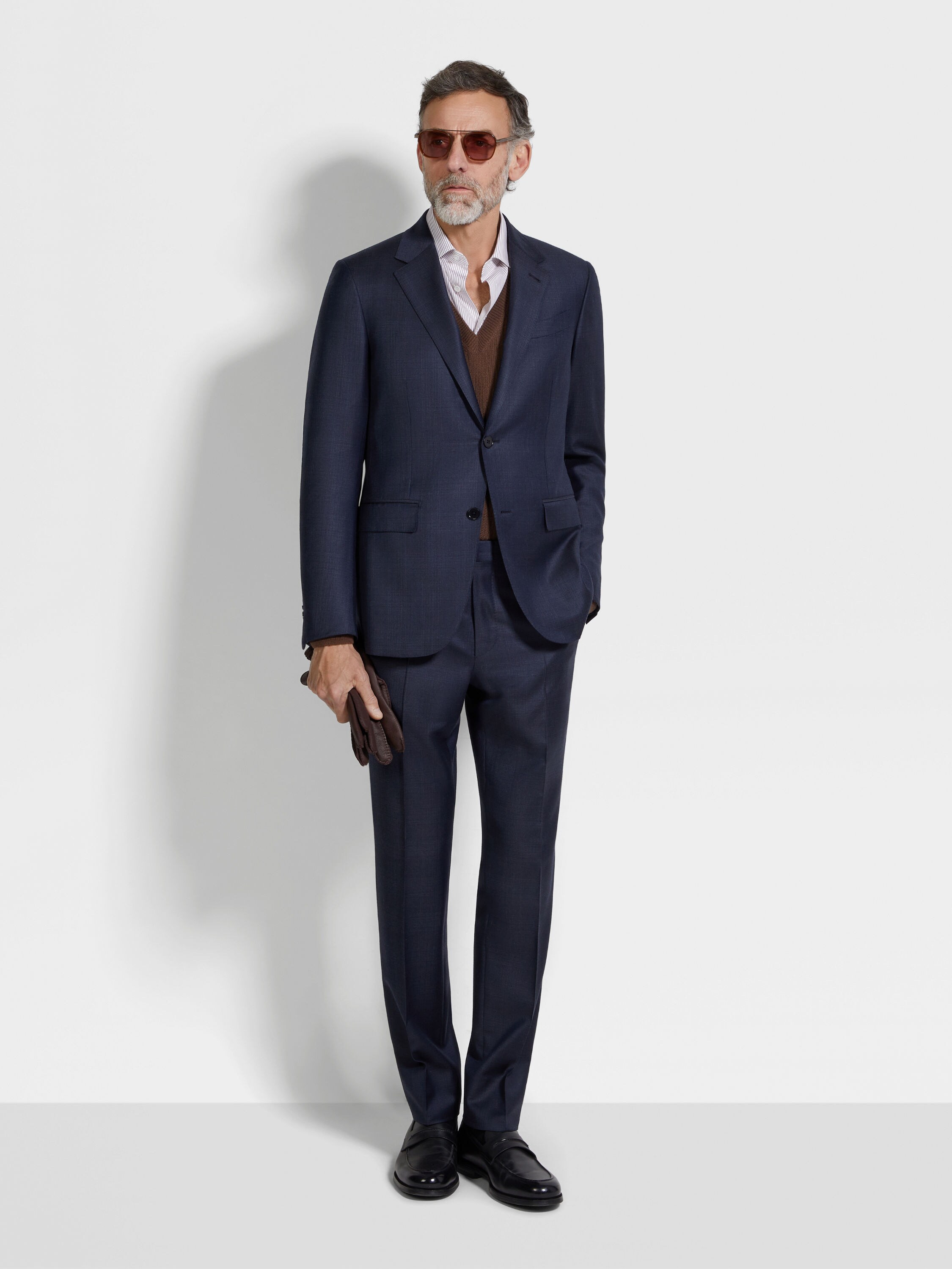 Dark Pink and White Micro-striped Centoventimila Cotton Shirt Product detail photo #1