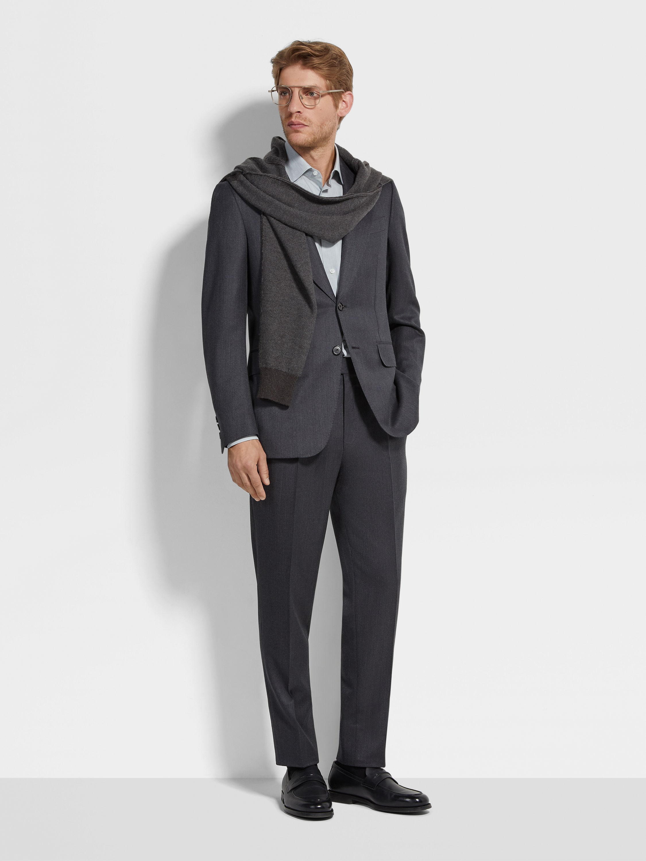 Aqua Green Silk Cotton and Cashmere Shirt Product detail photo #1