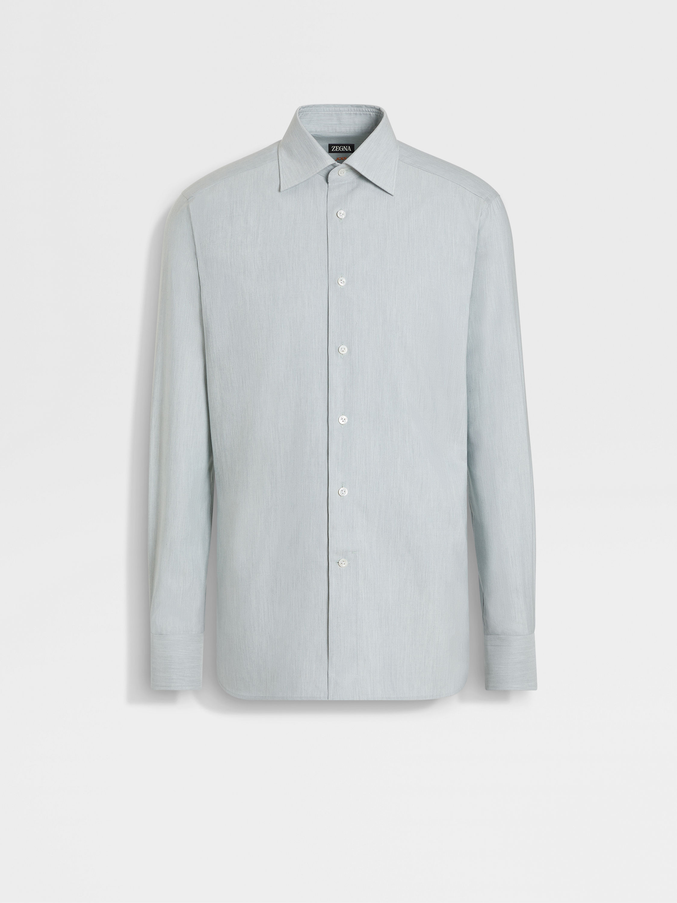 Aqua Green Silk Cotton and Cashmere Shirt Main product photo