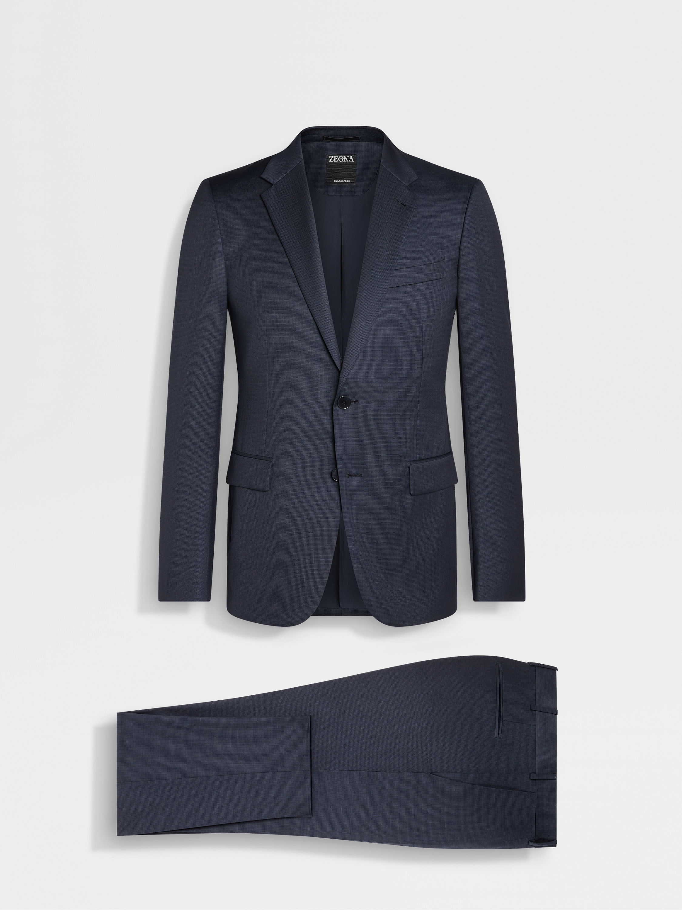 Blue and Navy Blue Multiseason Wool Suit Main product photo