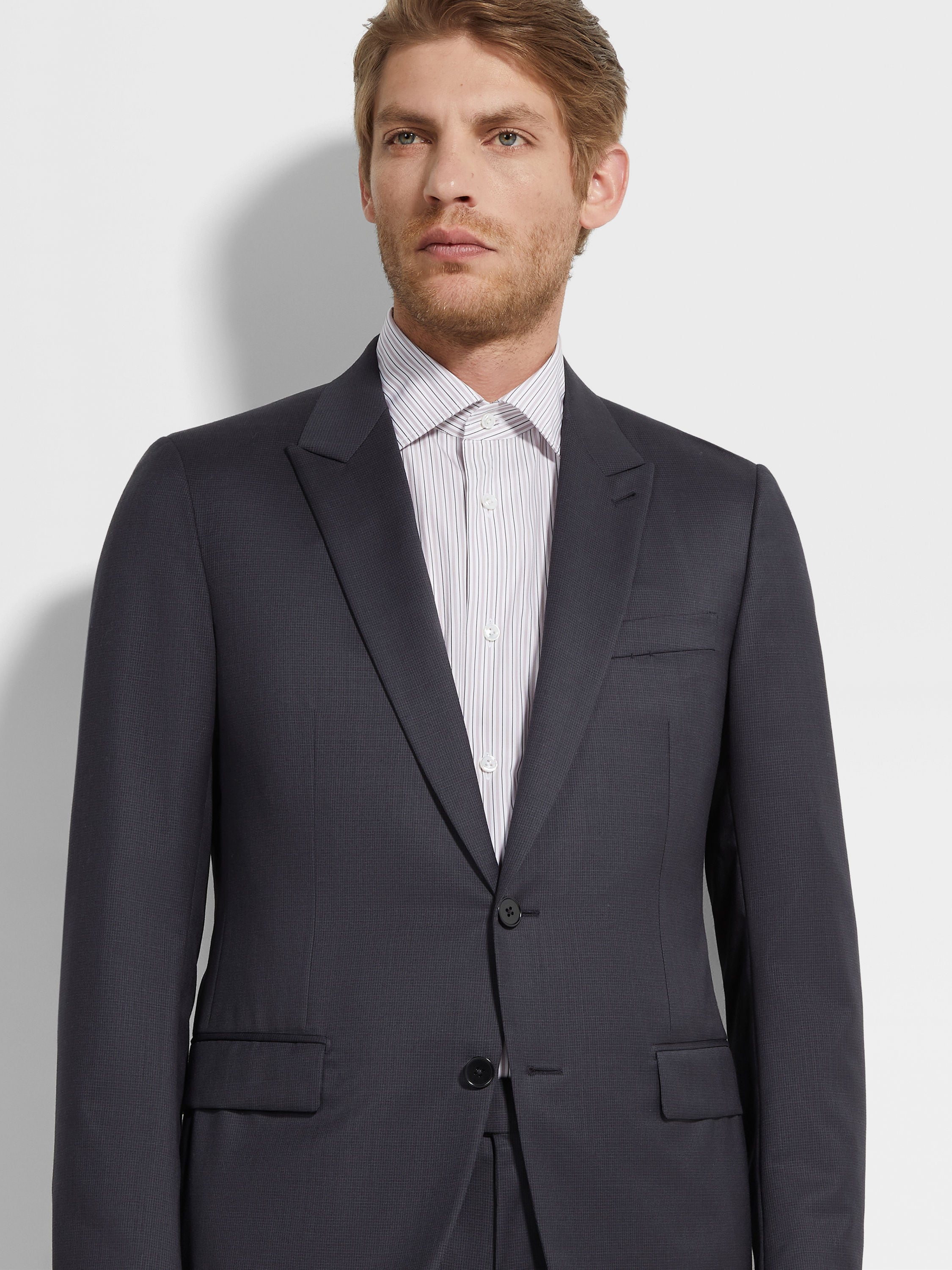Dark Grey and Black Multiseason Wool Suit Product detail photo #2