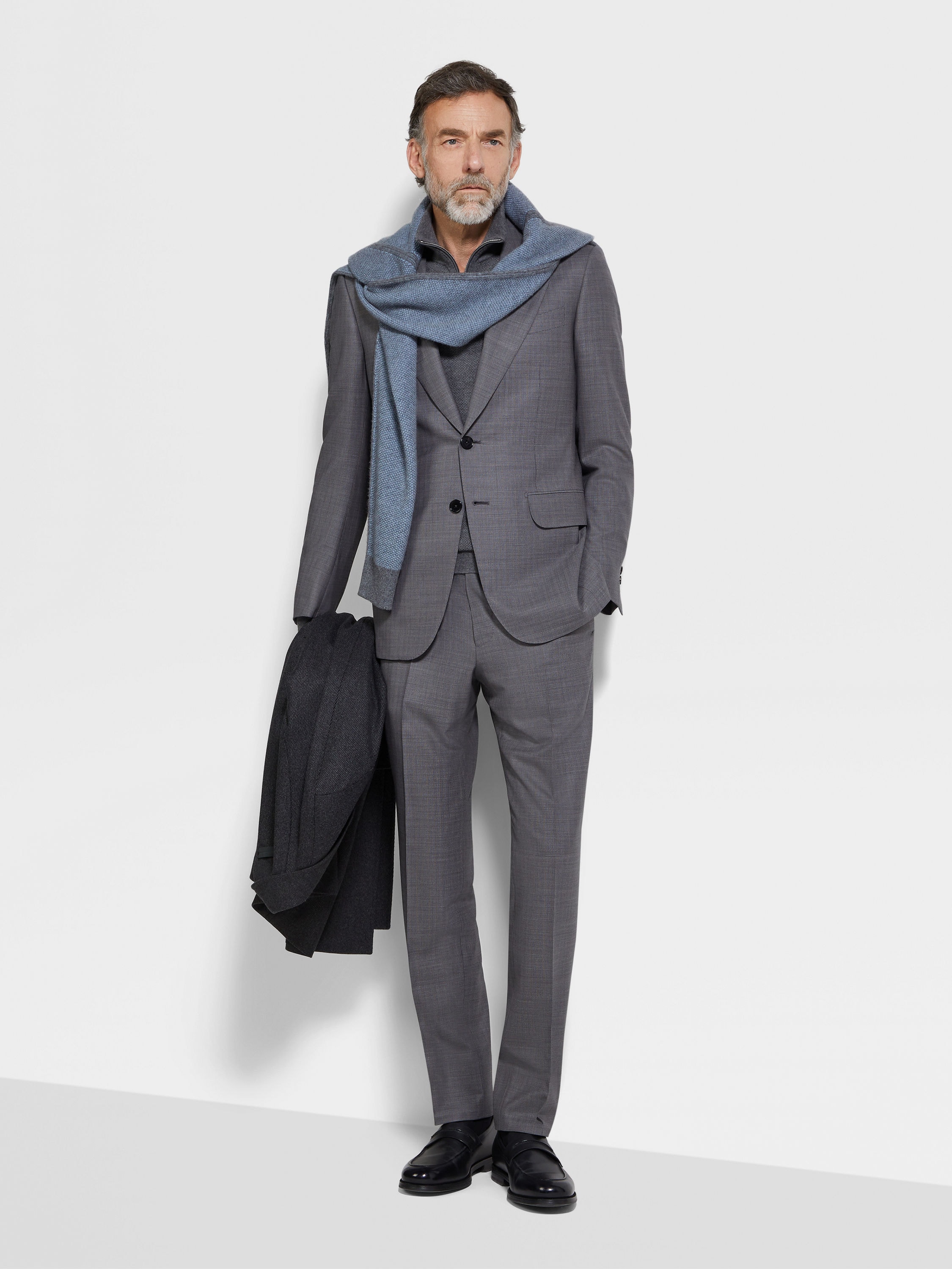 Grey and Light Brown Centoventimila Wool Suit Main product photo