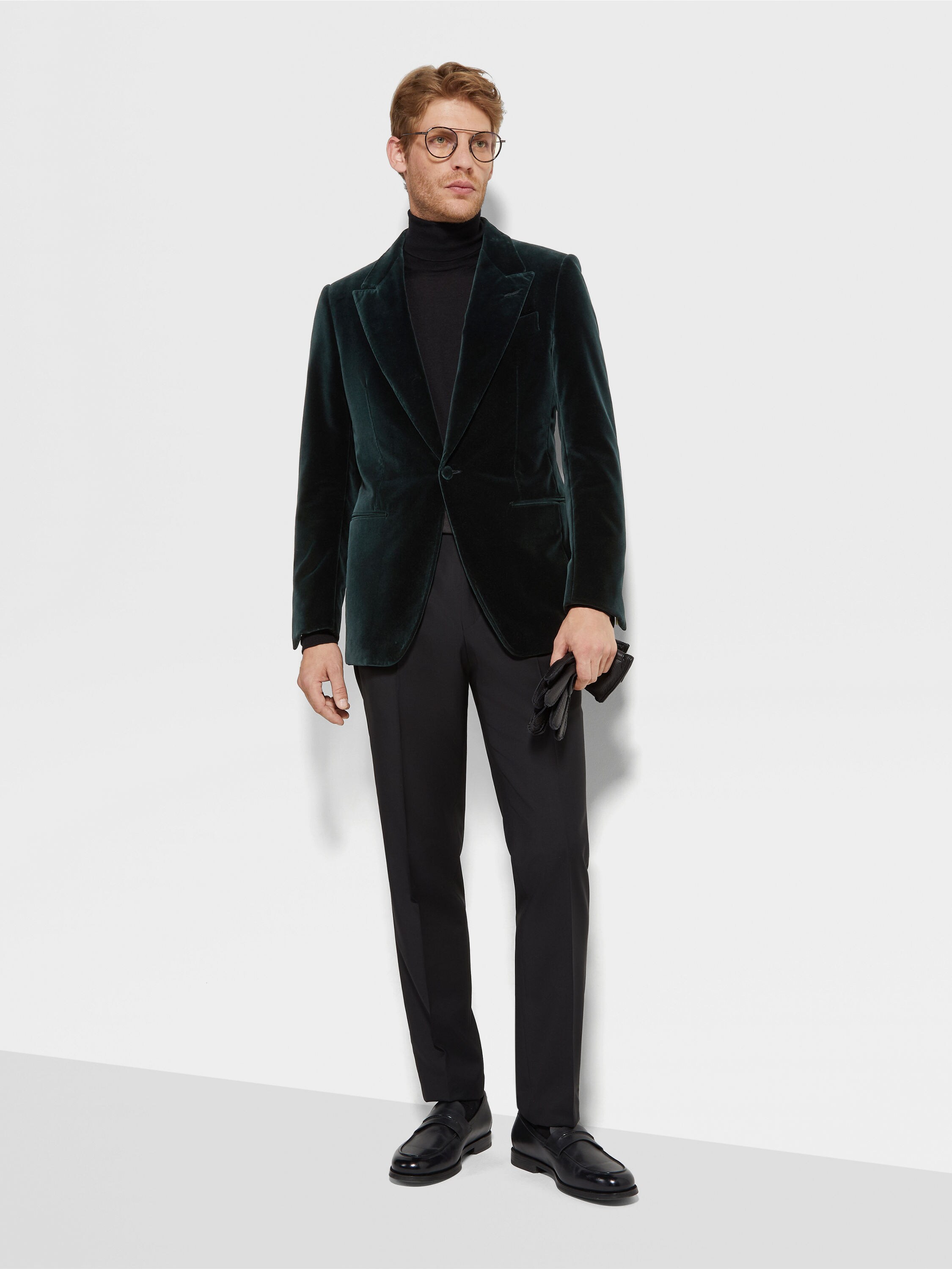 Black Wool and Mohair Pants Product detail photo #2