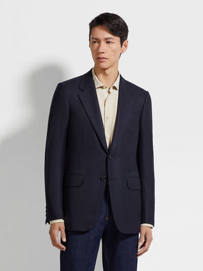 イ*ン様 USネイビーツアーウールジャケット Navy Blue 15milmil15 Wool Jacket SS26 35262637 | Zegna SK