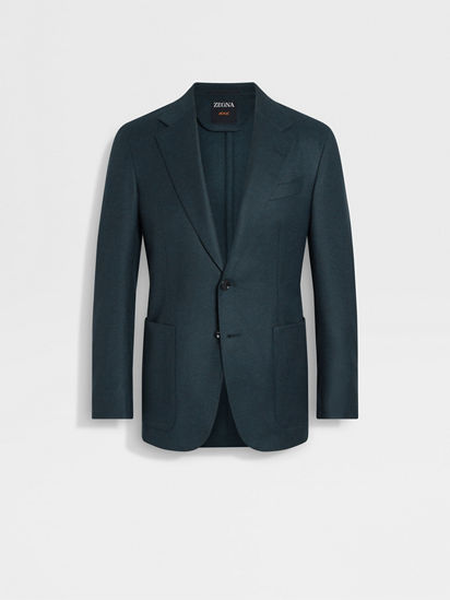 AM052　Ermenegildo Zegna レザー＆カシミヤ　ジャケット Ermenegildo Zegna Leather Jacket Size EU52 Black Blue Reversible