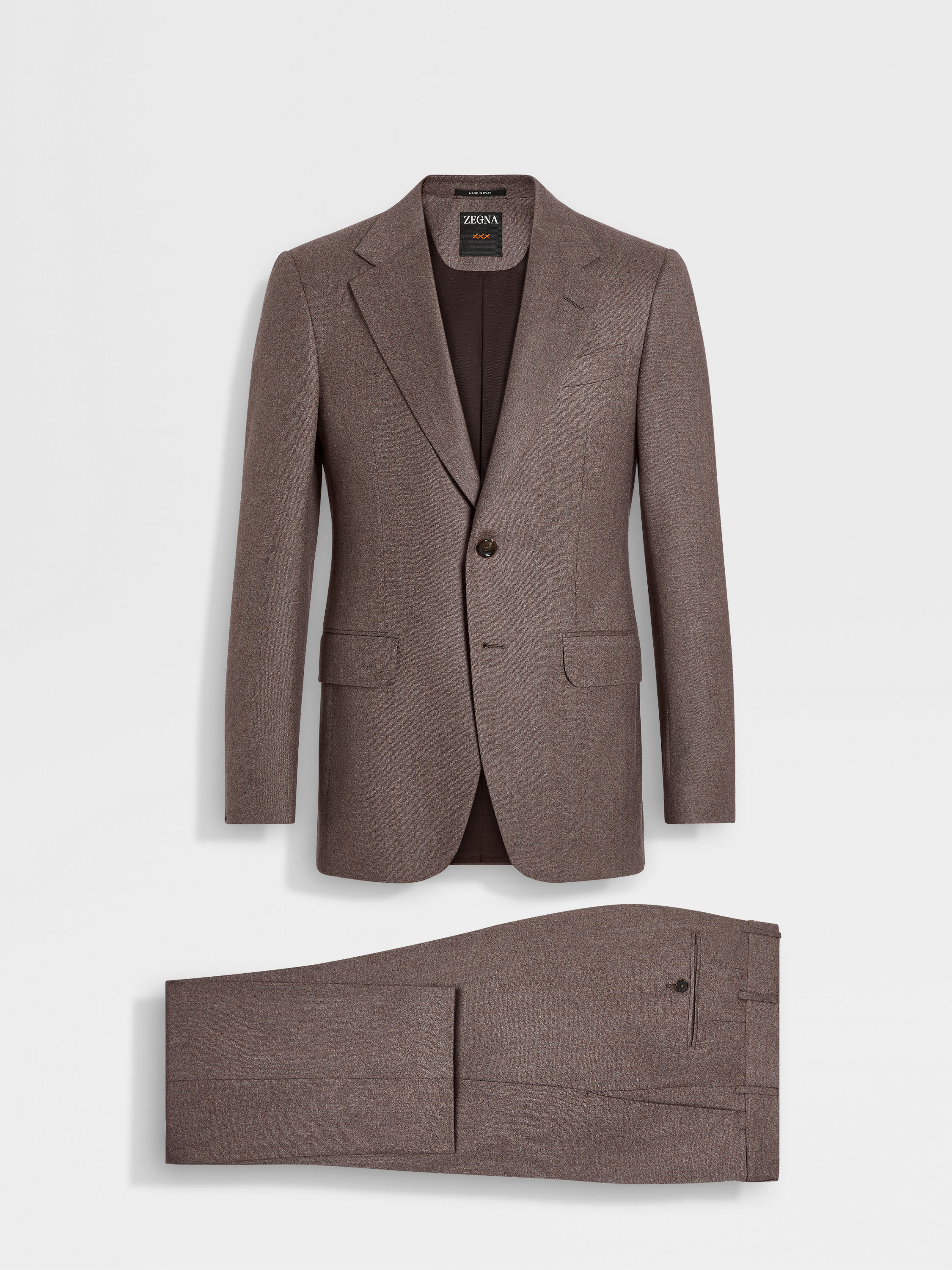 Light Brown Mélange Wool and Cashmere Suit Product detail photo #1