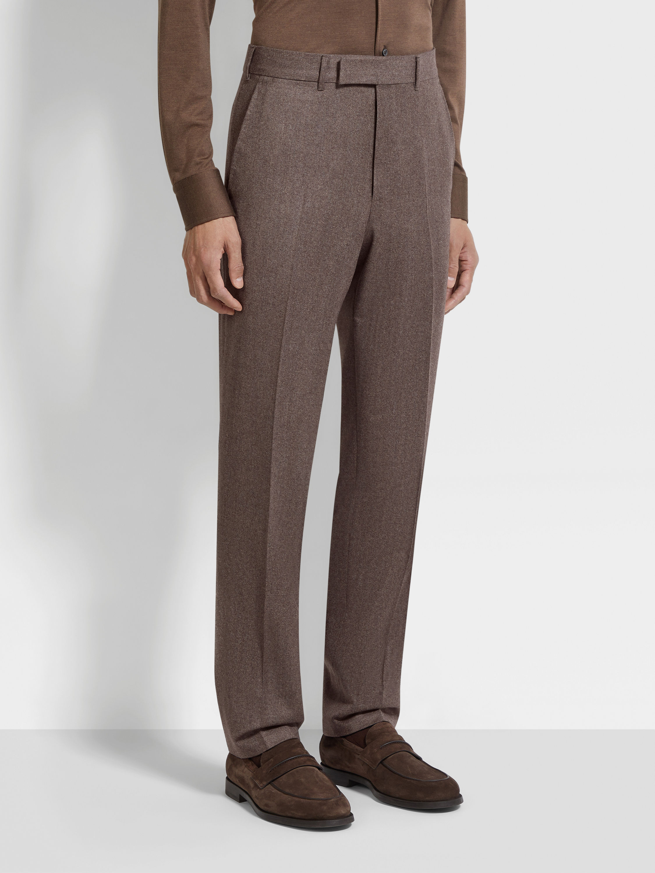 Light Brown Mélange Wool and Cashmere Suit Product detail photo #4