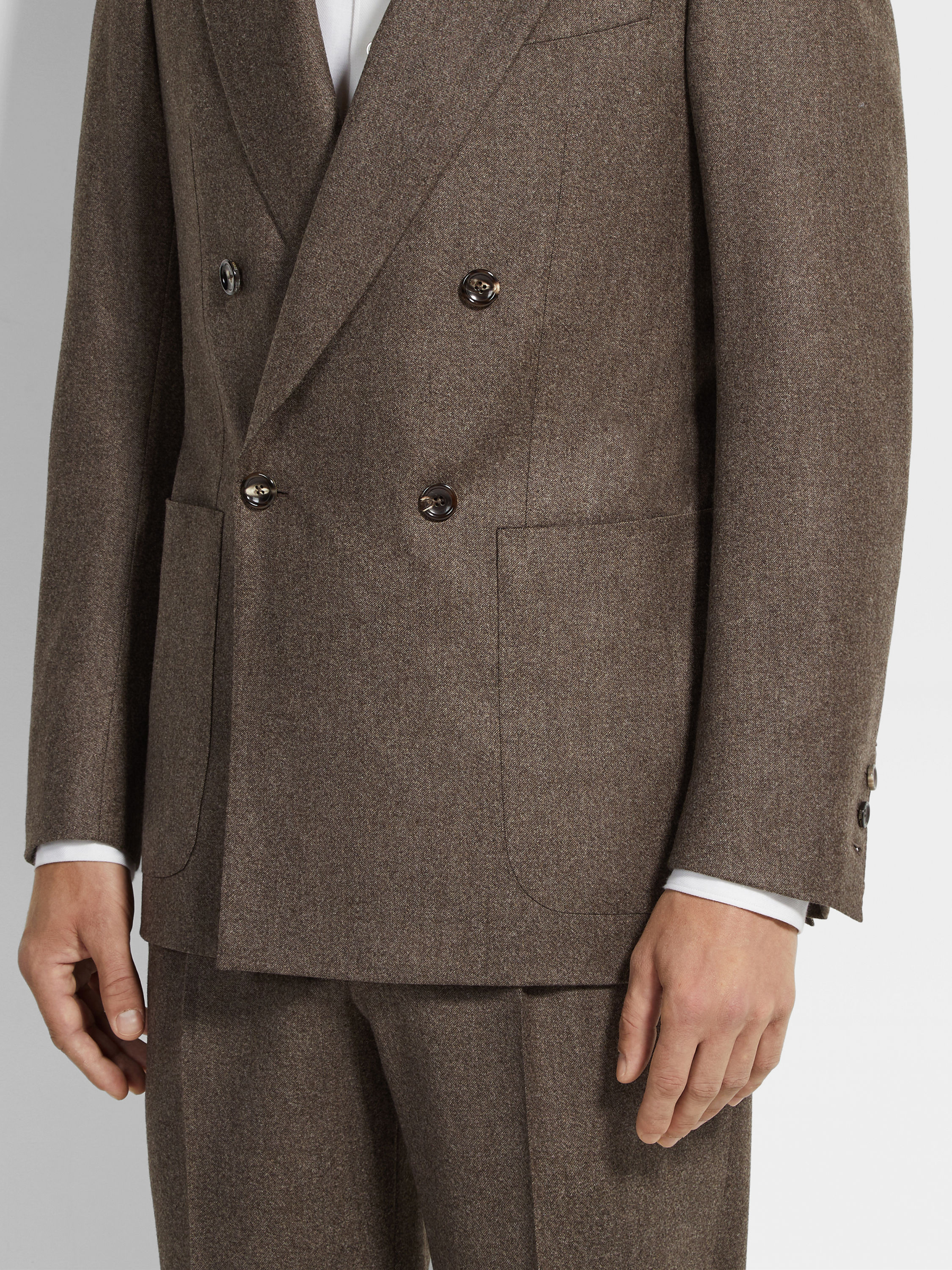 Brown Mélange Wool and Cashmere Suit Product detail photo #2