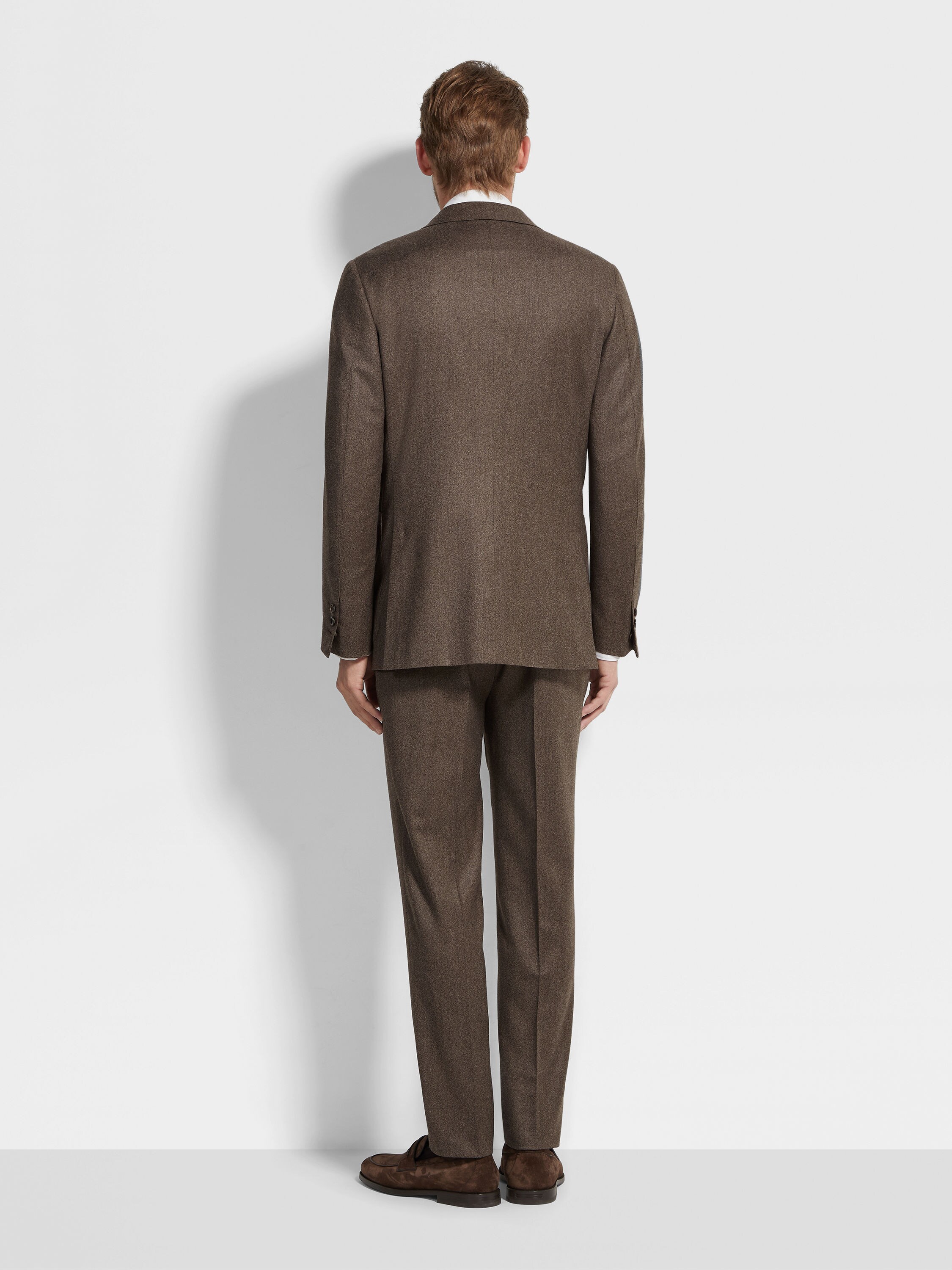 Brown Mélange Wool and Cashmere Suit Product detail photo #3