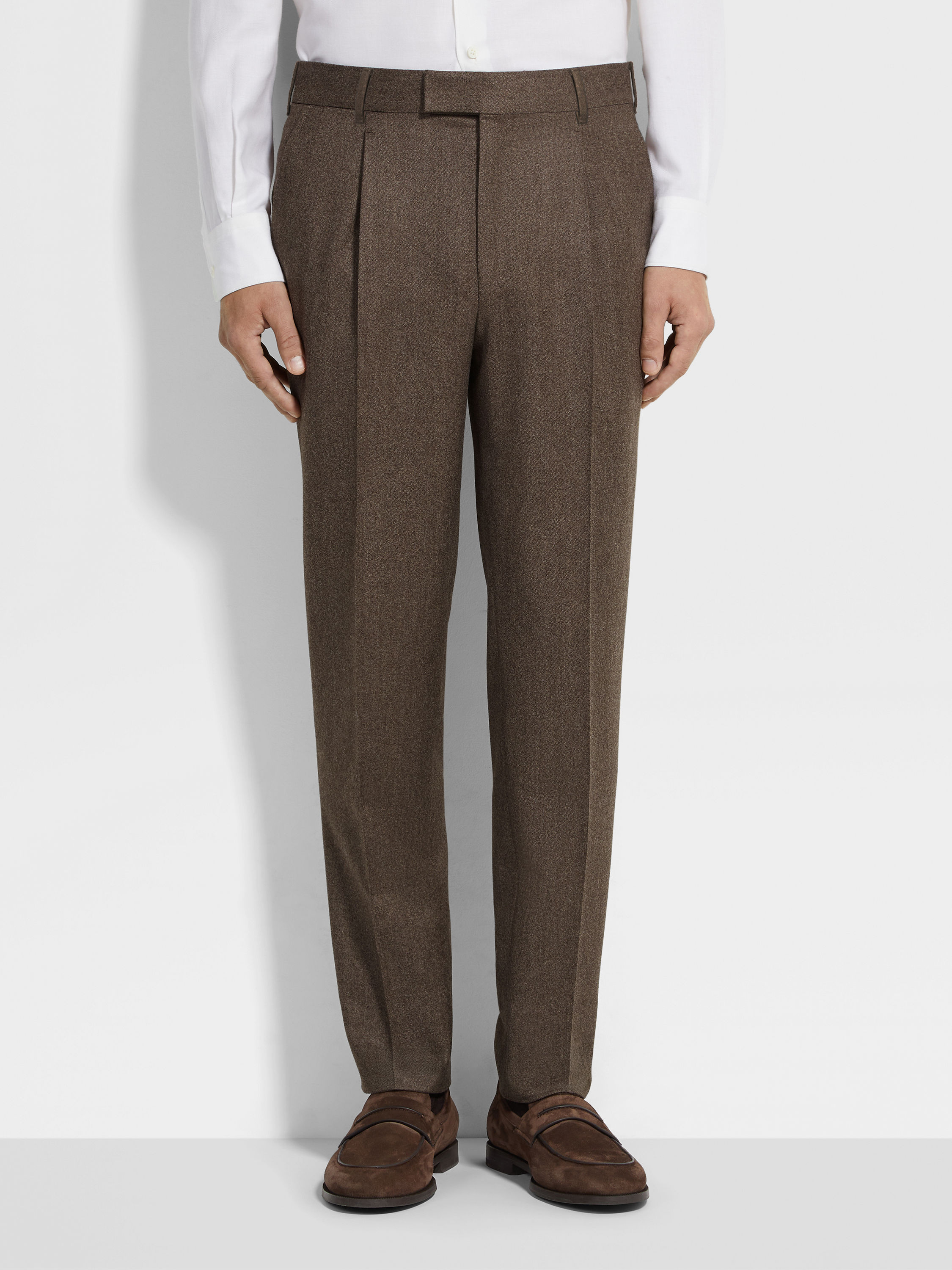 Brown Mélange Wool and Cashmere Suit Product detail photo #4