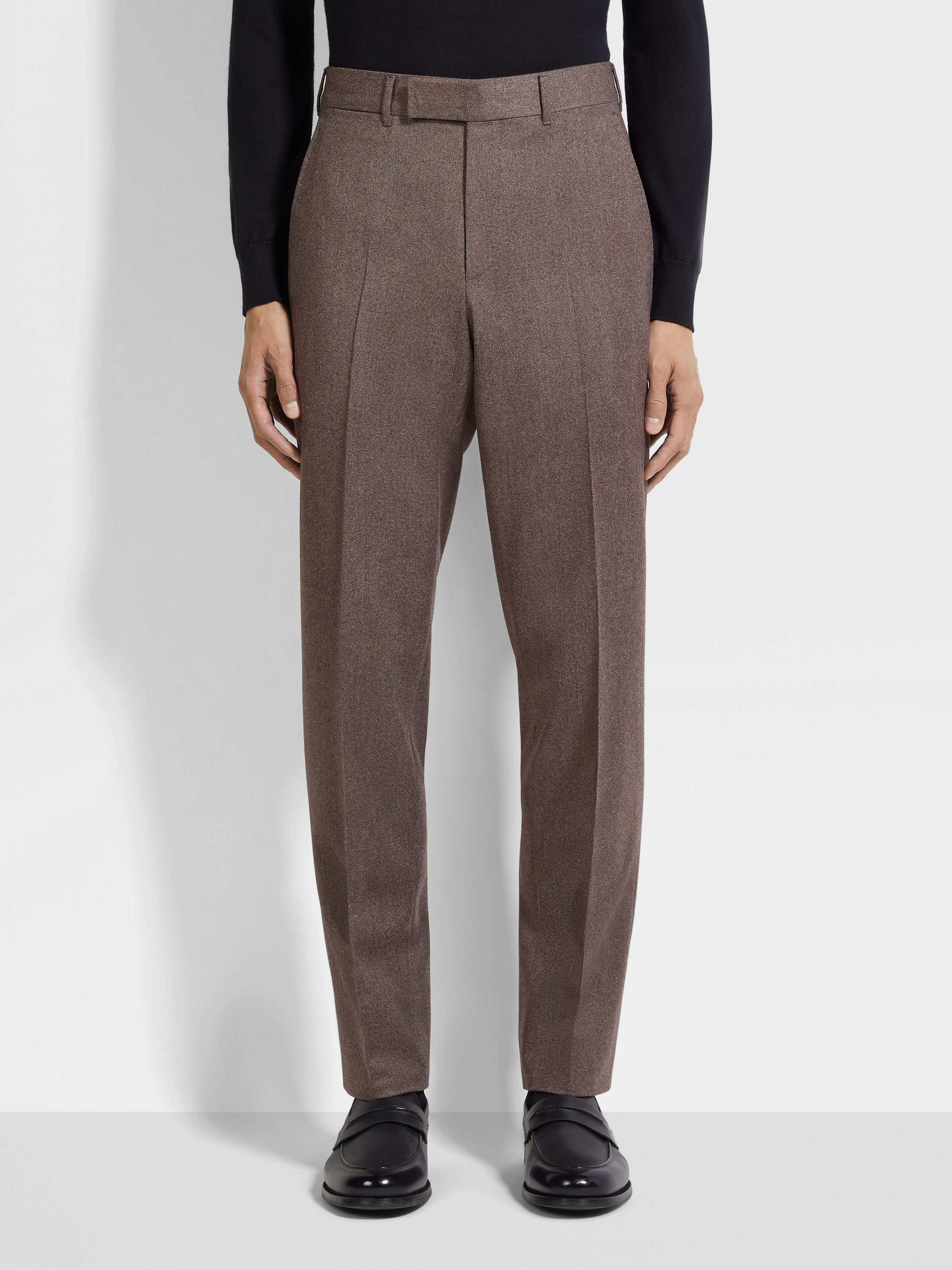 Pantaloni in Lana e Cashmere Marrone Chiaro Mélange Foto #3 di dettaglio del prodotto