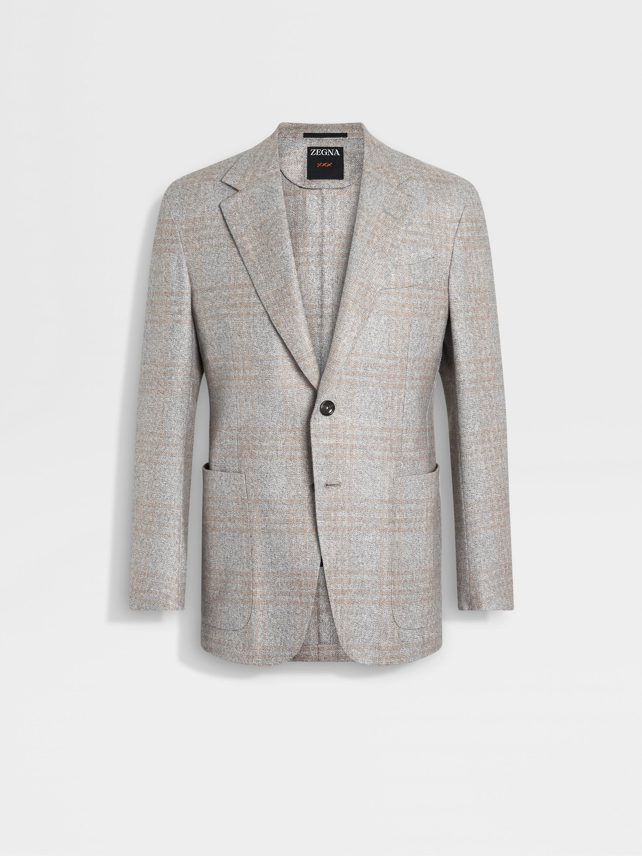 Light Grey and Light Taupe Silk and Cashmere Jacket Main product photo