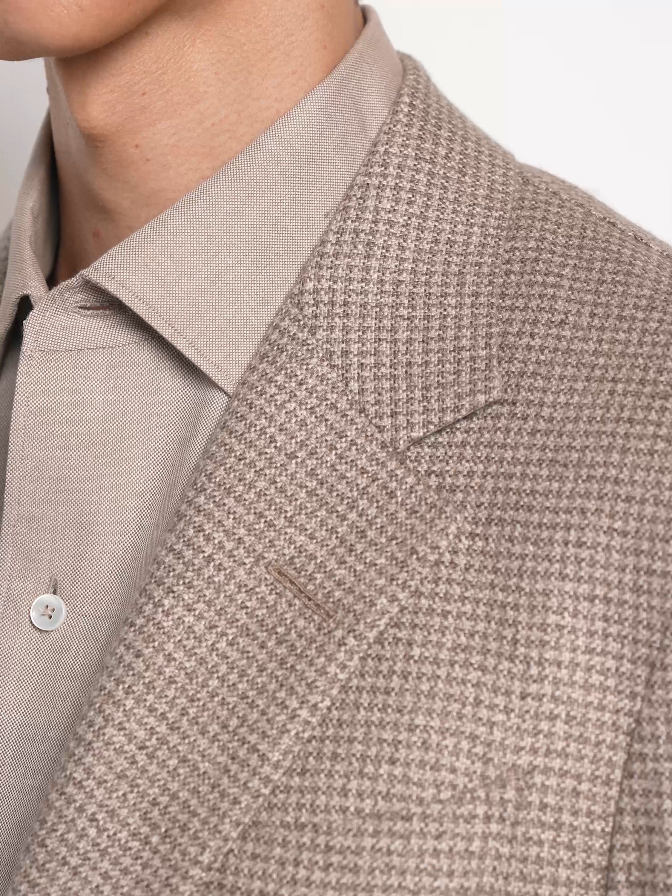 Light Beige and Light Taupe Silk and Cashmere Jacket