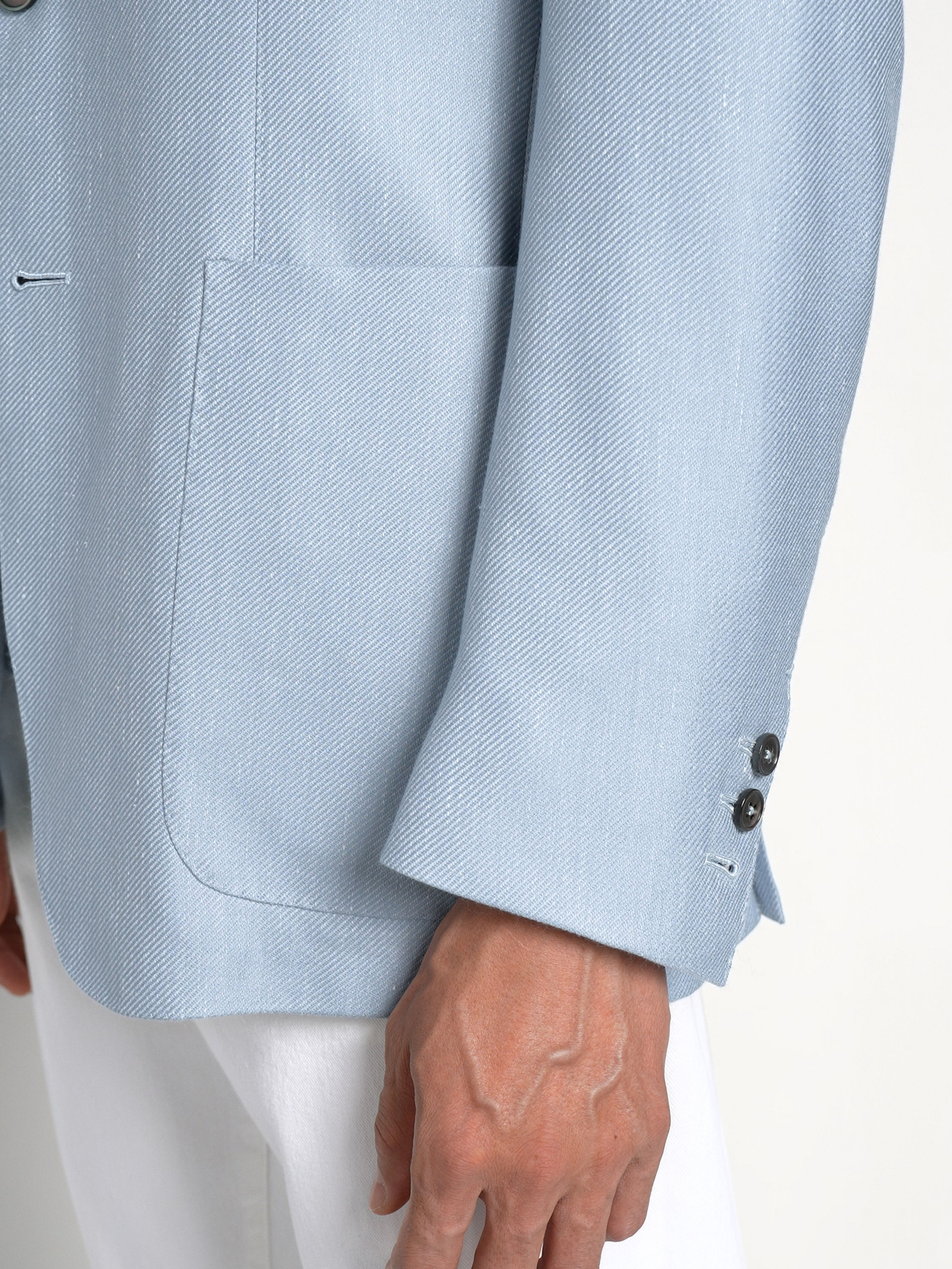Light Blue Silk Cashmere and Linen Jacket