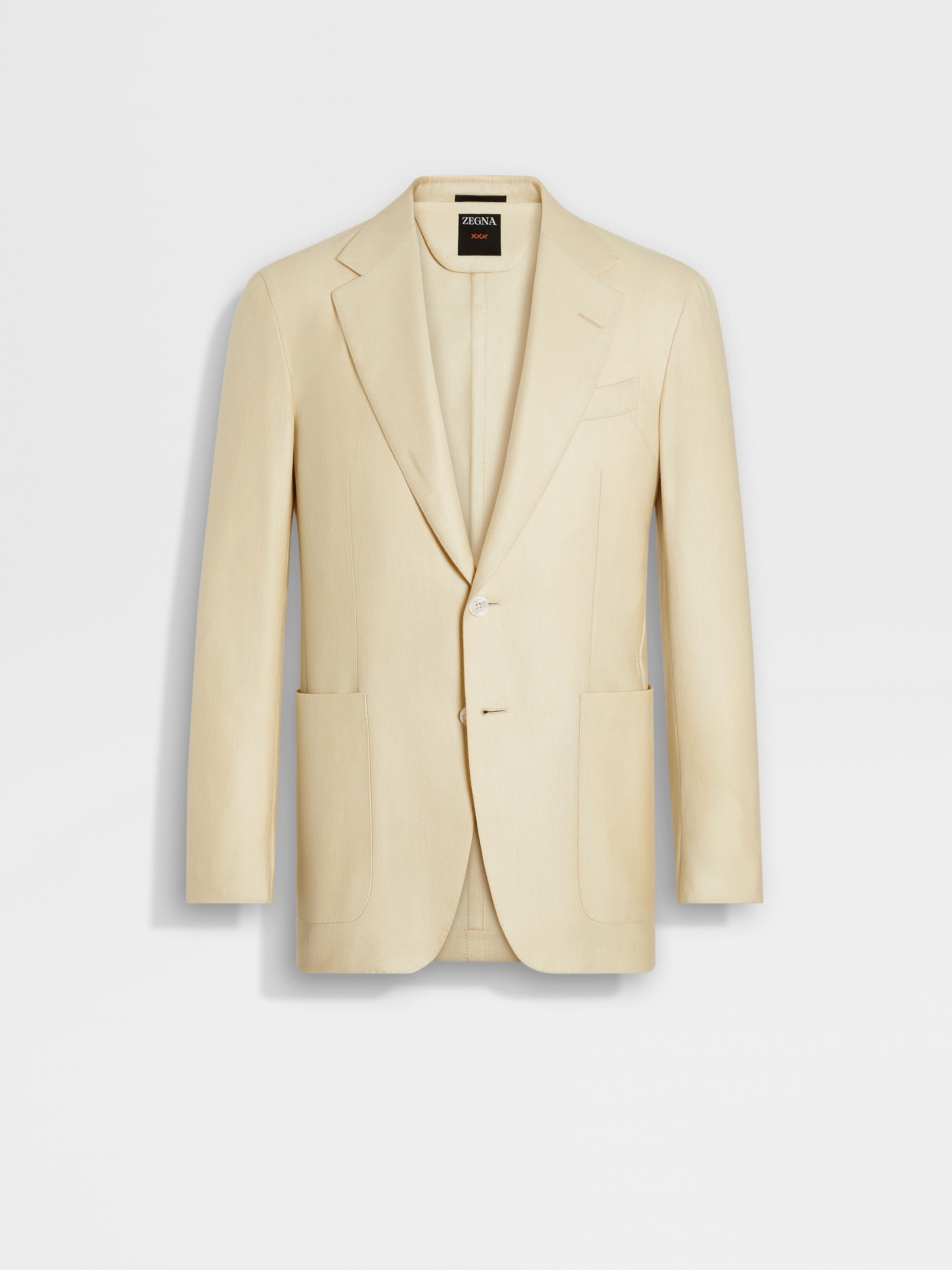 Pastel Yellow Cashmere Silk and Linen Jacket Main product photo