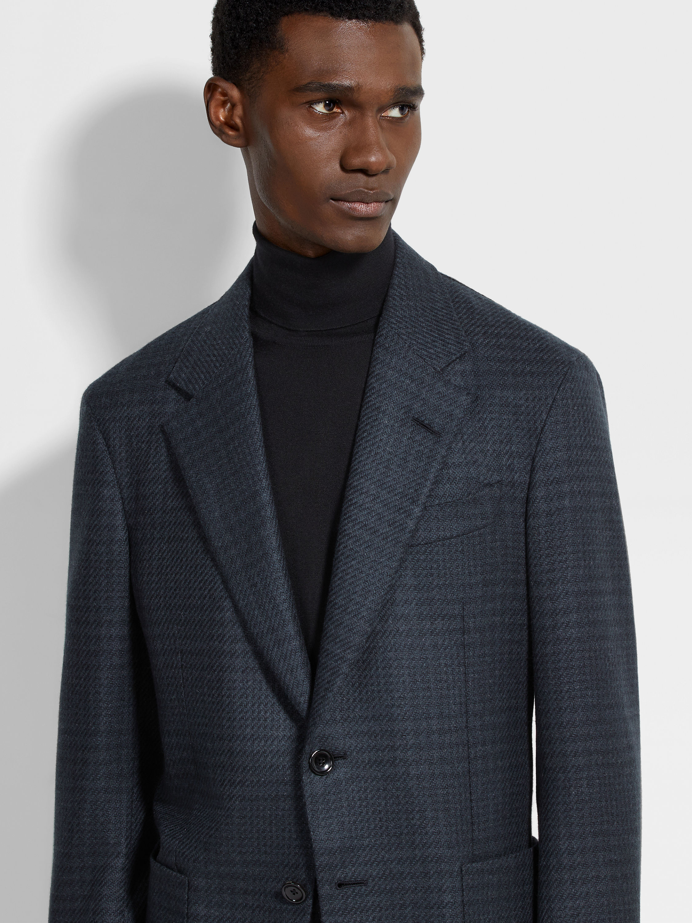 Dark Green Oasi Cashmere Jacket Product detail photo #2