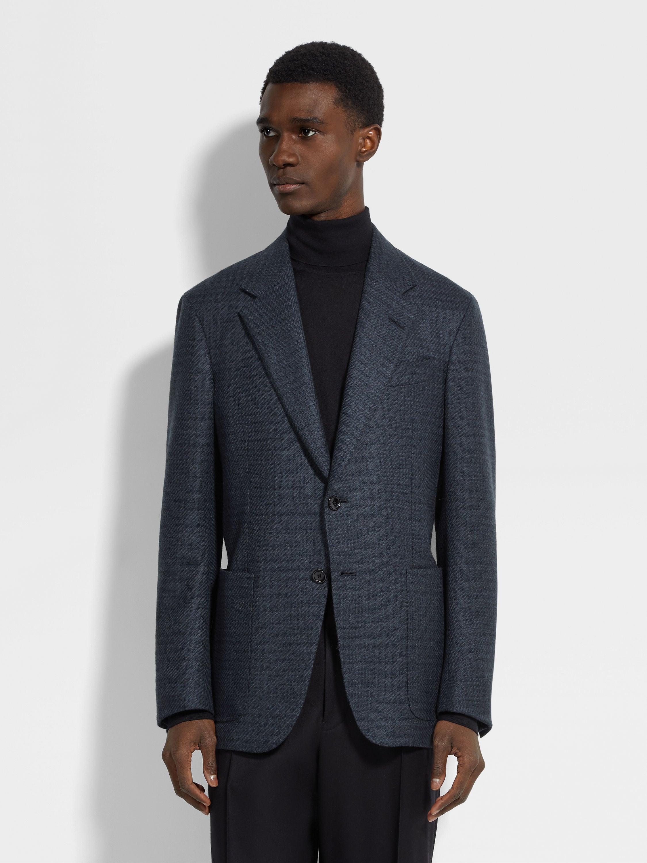 Dark Green Oasi Cashmere Jacket Product detail photo #3