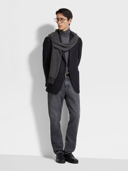 Black Oasi Cashmere Jacket FW25 35605210 | Zegna CA