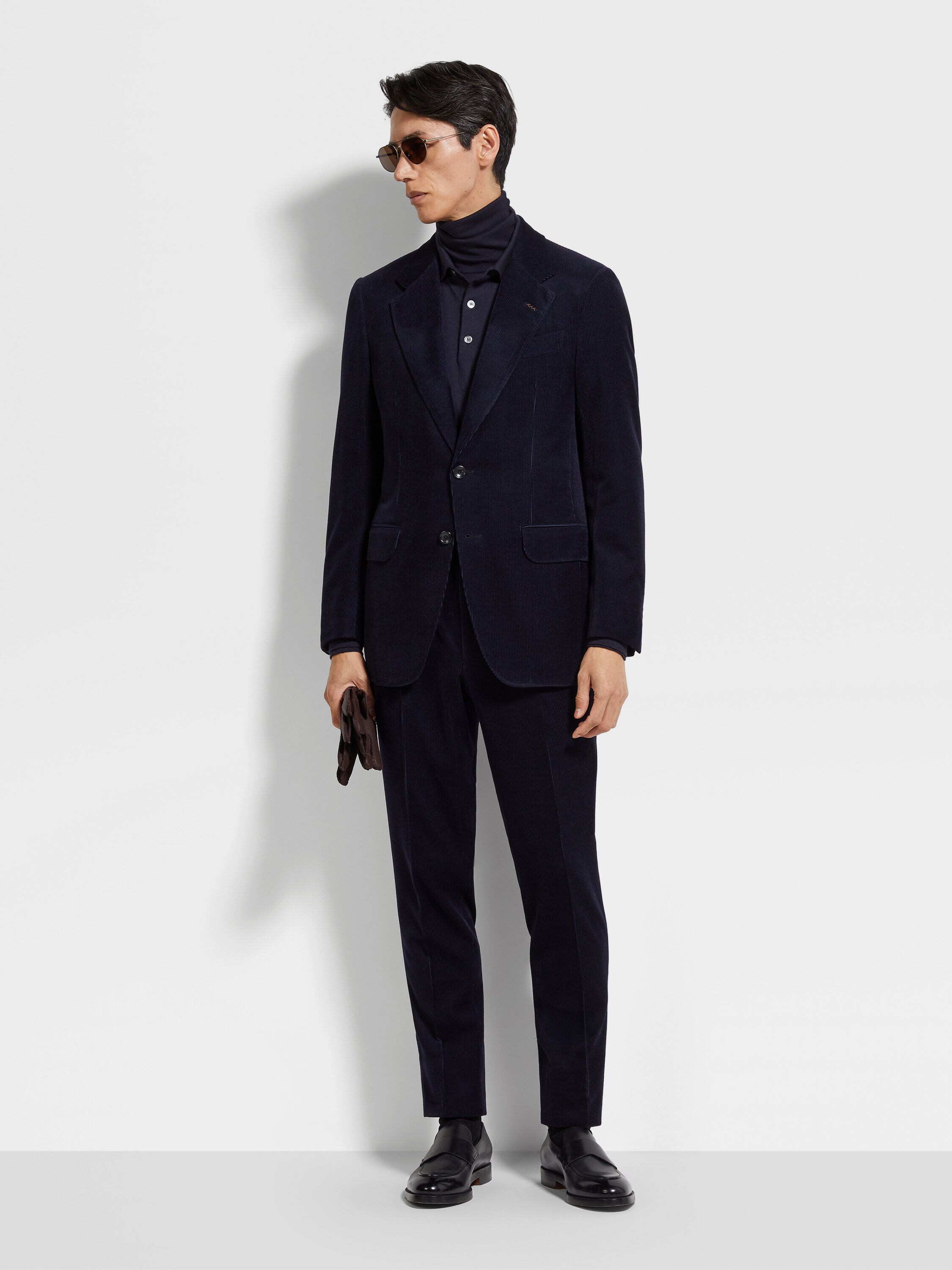 Navy Blue Oasi Cashmere Blend Jacket Product detail photo #1