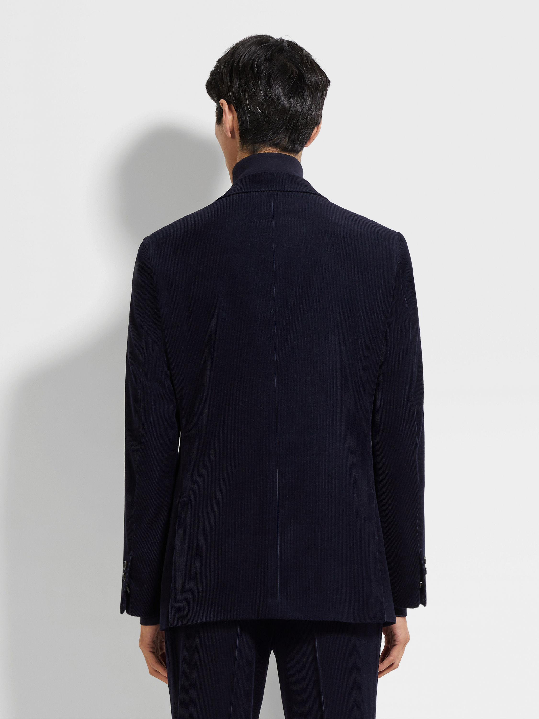 Navy Blue Oasi Cashmere Blend Jacket Product detail photo #4