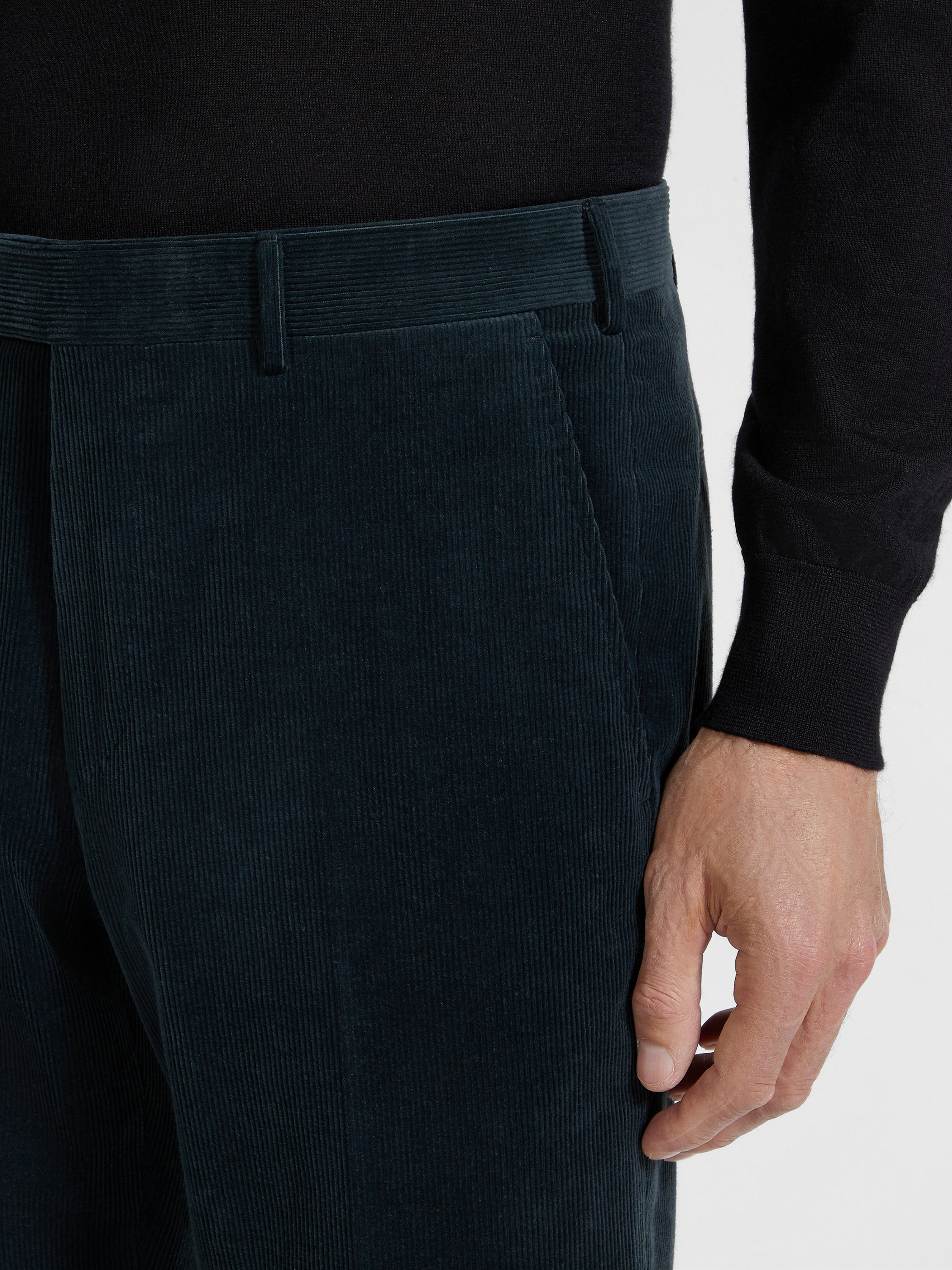 Pantaloni in Cashco Verde Scuro Foto #1 di dettaglio del prodotto