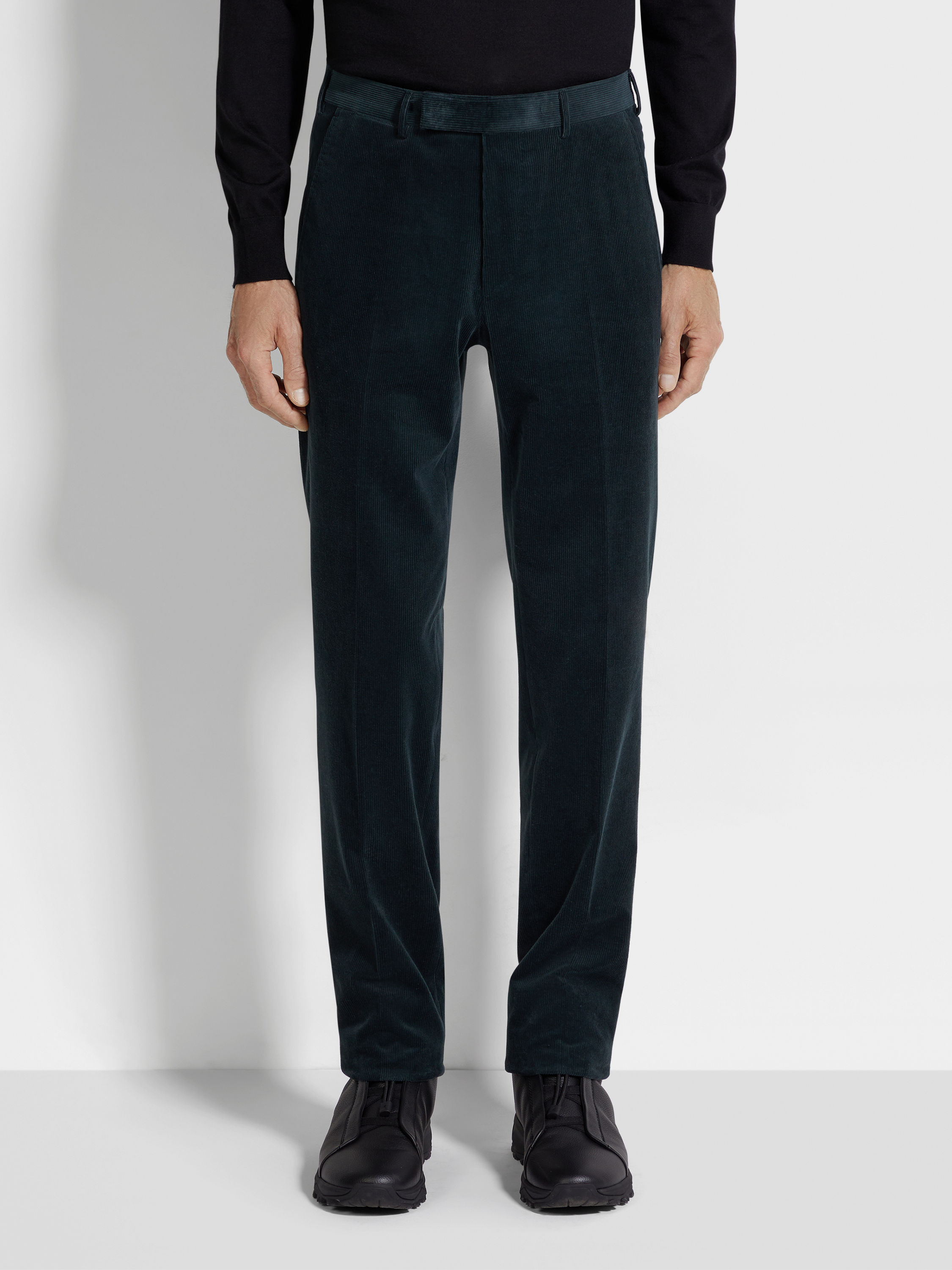 Pantaloni in Cashco Verde Scuro Foto #3 di dettaglio del prodotto