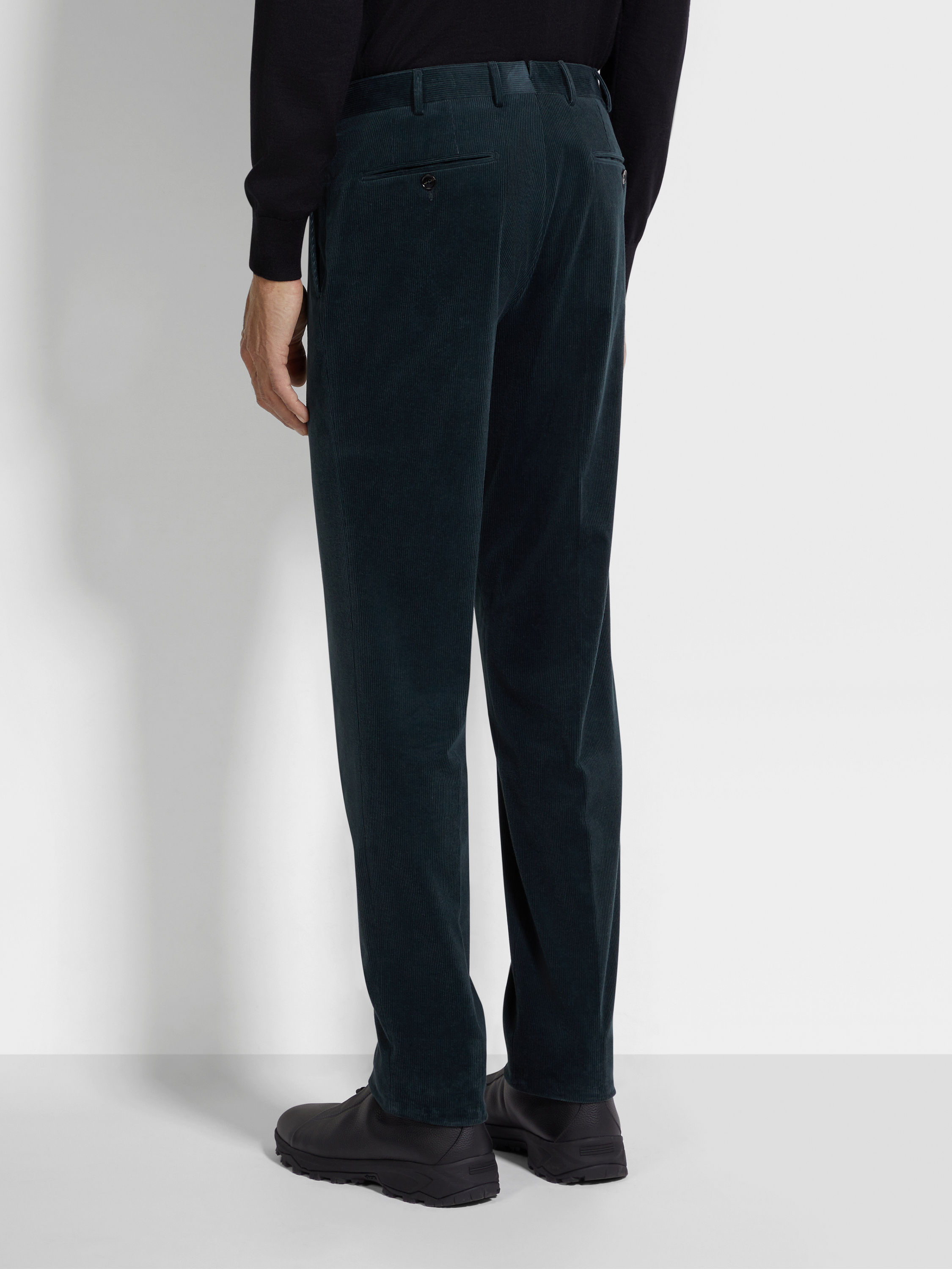 Pantaloni in Cashco Verde Scuro Foto #4 di dettaglio del prodotto