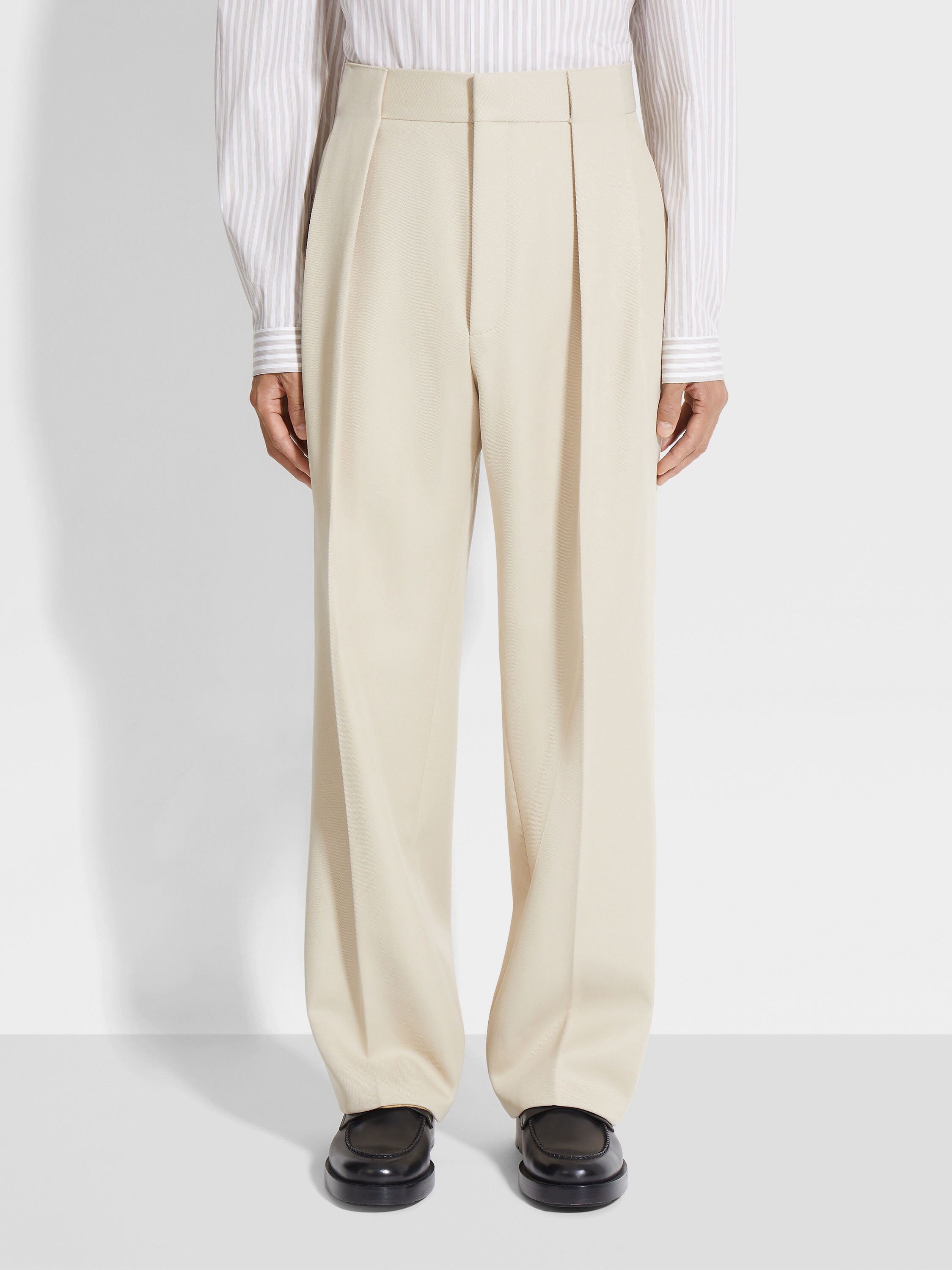 Light Beige Wool Pants Product detail photo #4