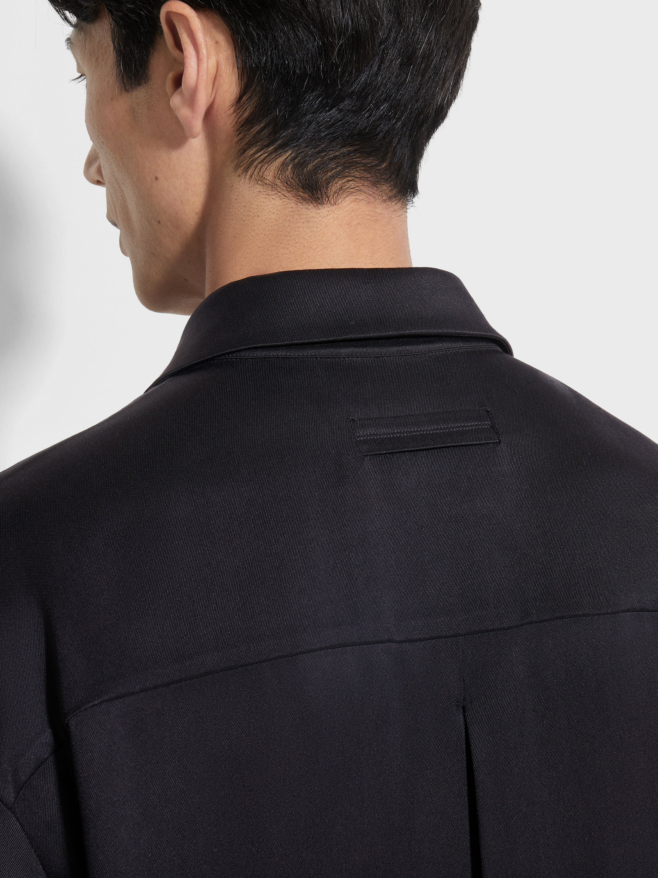 Black Silk Shirt Product detail photo #2