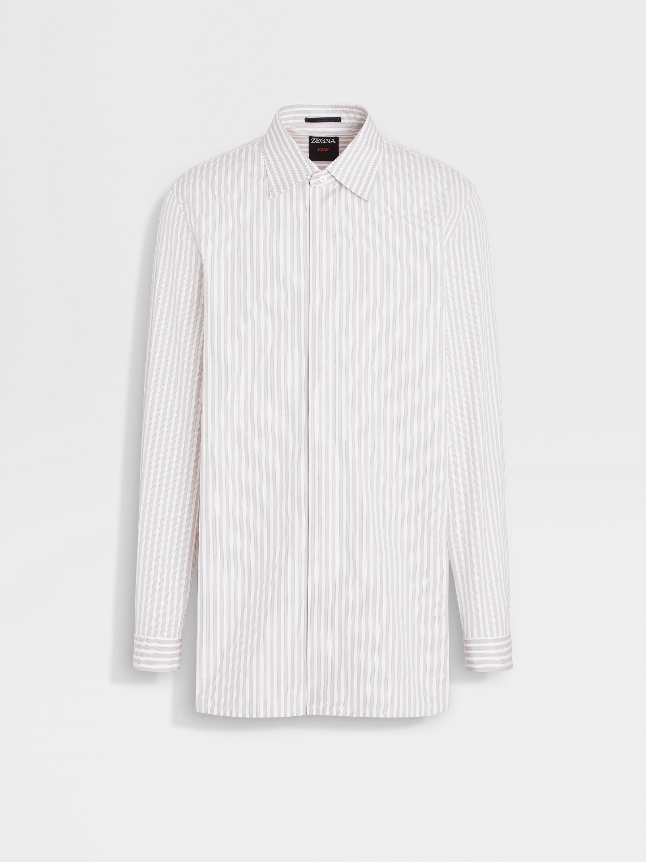 White and Brown Centoventimila Cotton Shirt Main product photo
