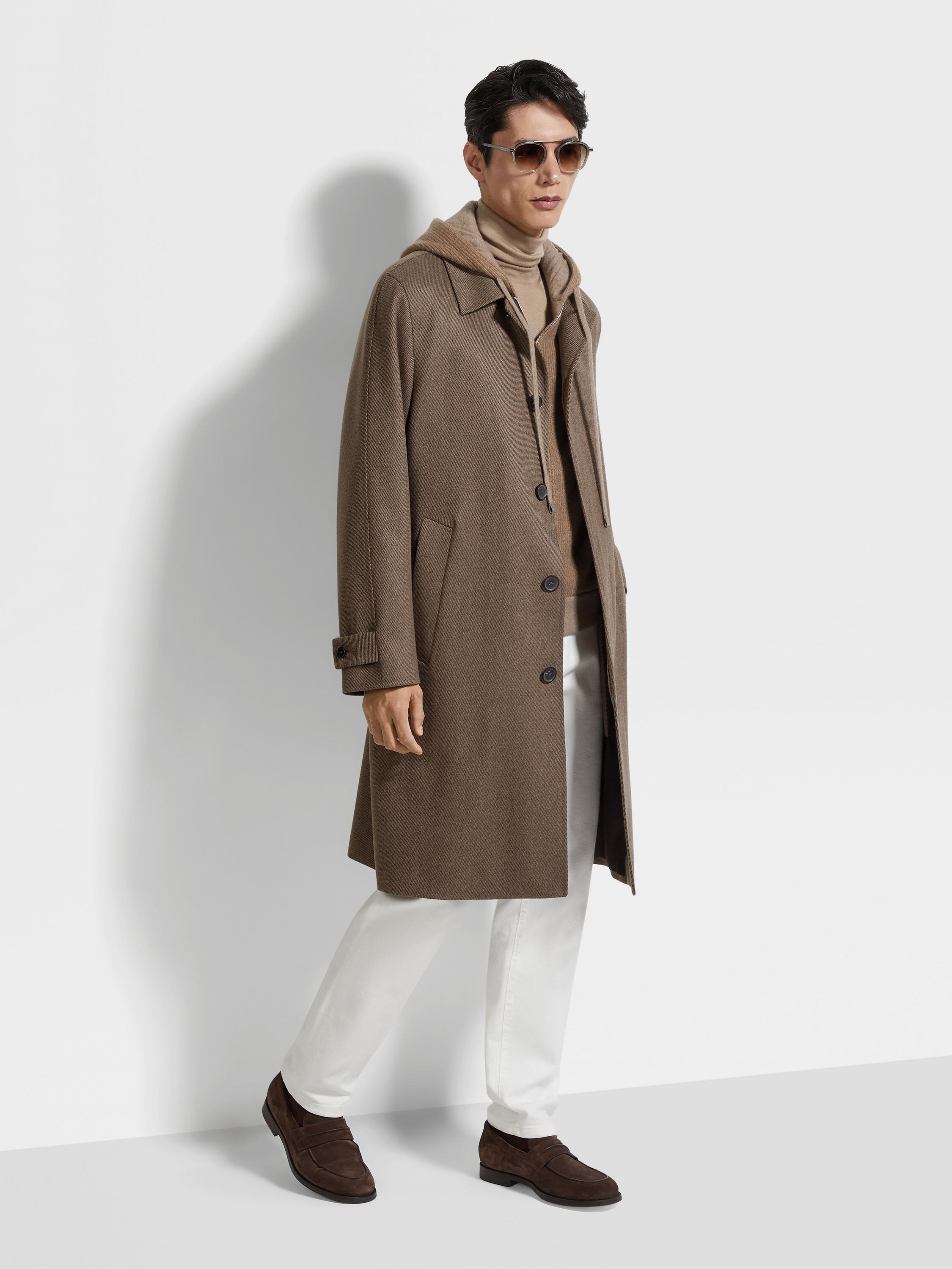 Taupe Oasi Cashmere Overcoat Product detail photo #1