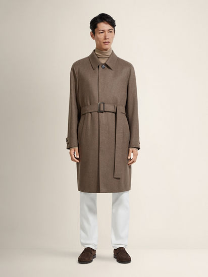 Taupe Oasi Cashmere Overcoat FW26 35647990 | Zegna JP