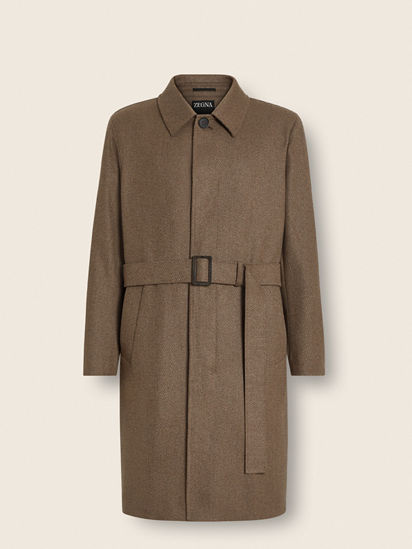 Taupe Oasi Cashmere Overcoat FW26 35647990 | Zegna JP