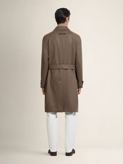 Taupe Oasi Cashmere Overcoat FW26 35647990 | Zegna JP