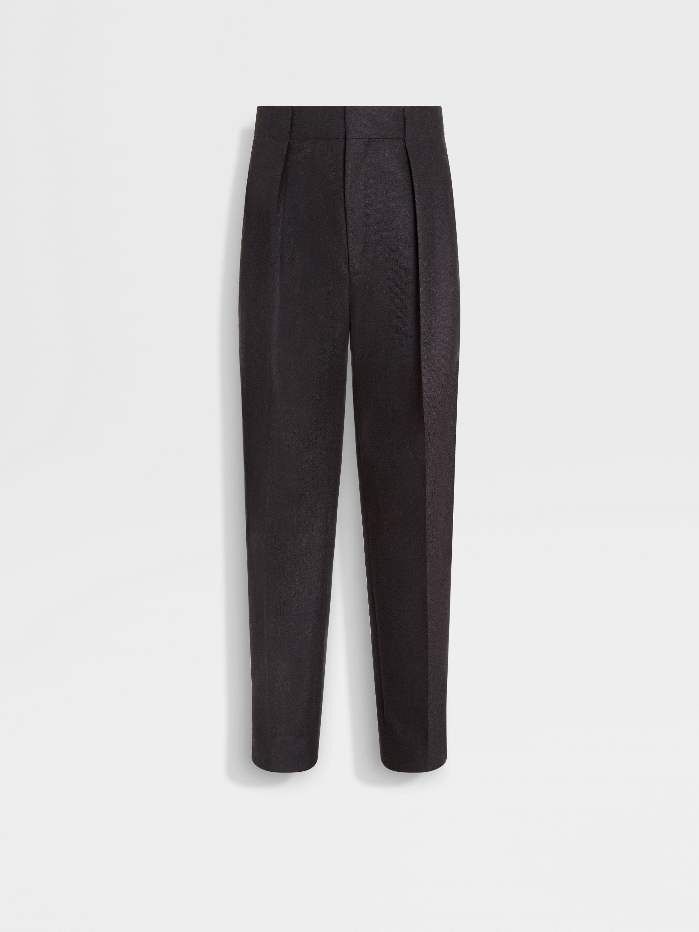 Dark Brown Mélange Wool Pants Main product photo