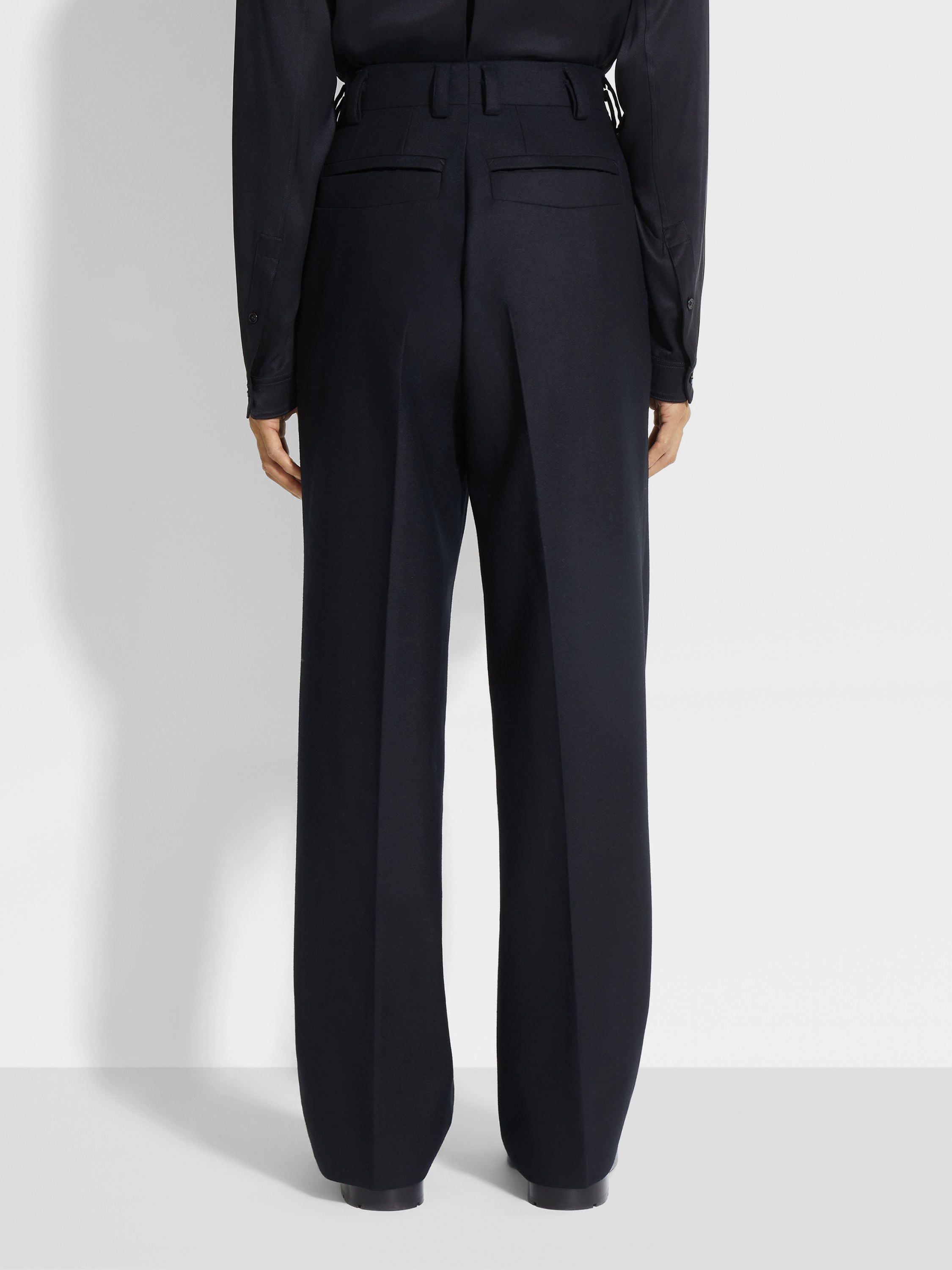 Black Mélange Wool Pants Product detail photo #5