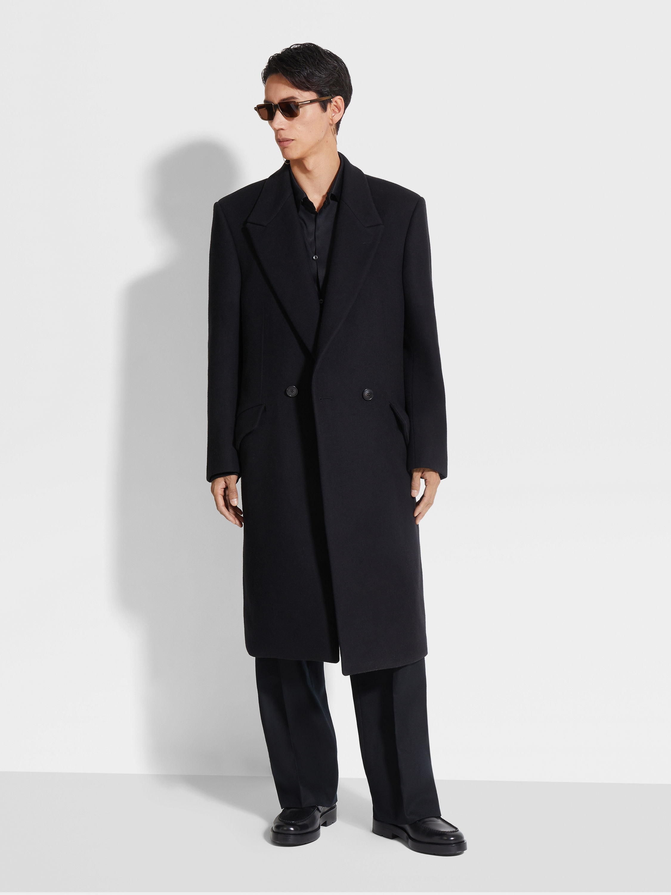 Black Mélange Wool Pants Product detail photo #2