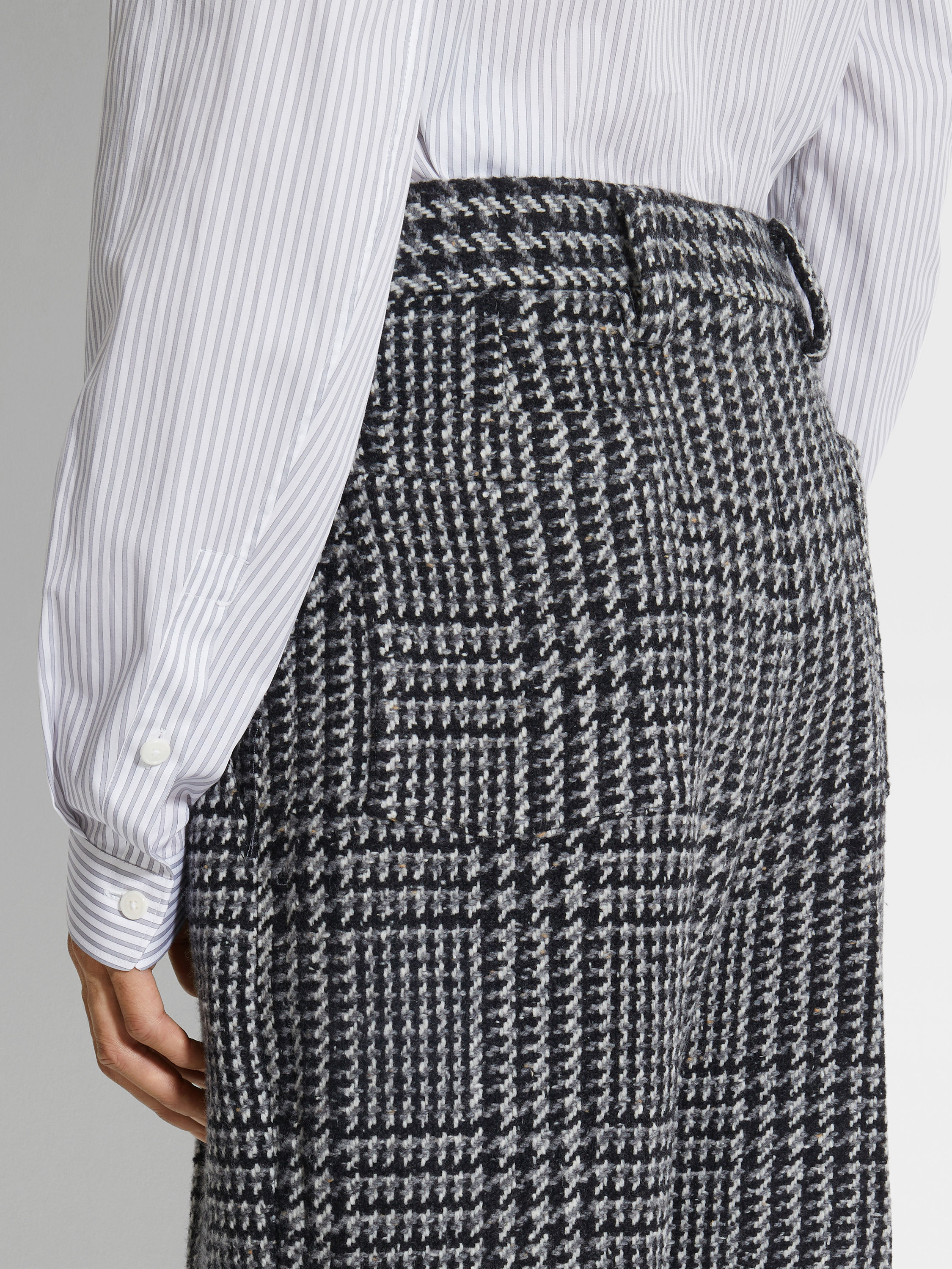 Pantaloni in Lana e Cashmere Grigi Bianchi e Neri Foto #1 di dettaglio del prodotto