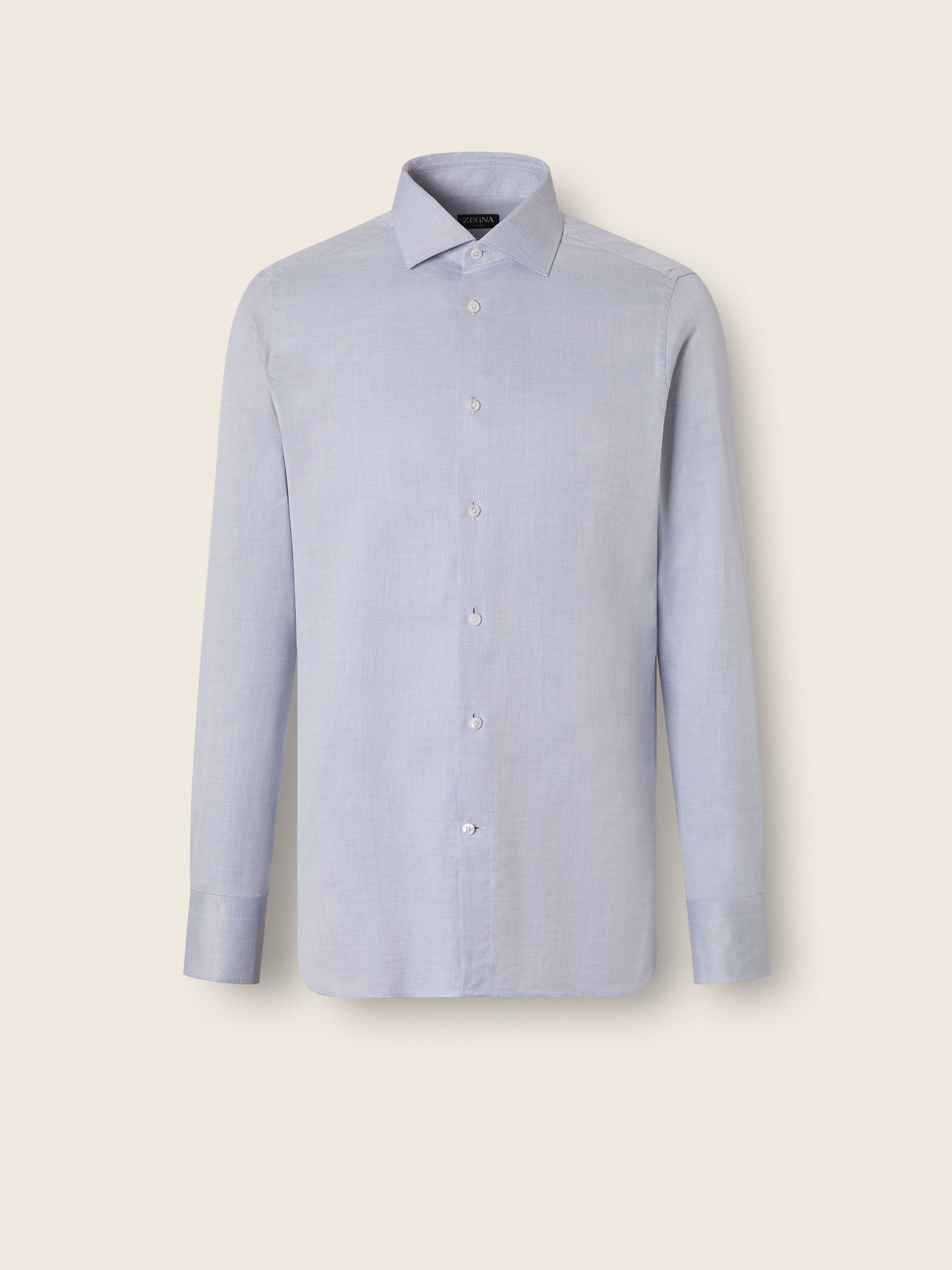 深靛藍搭白色小立體圖案 Trecapi 純棉襯衫 產品主圖