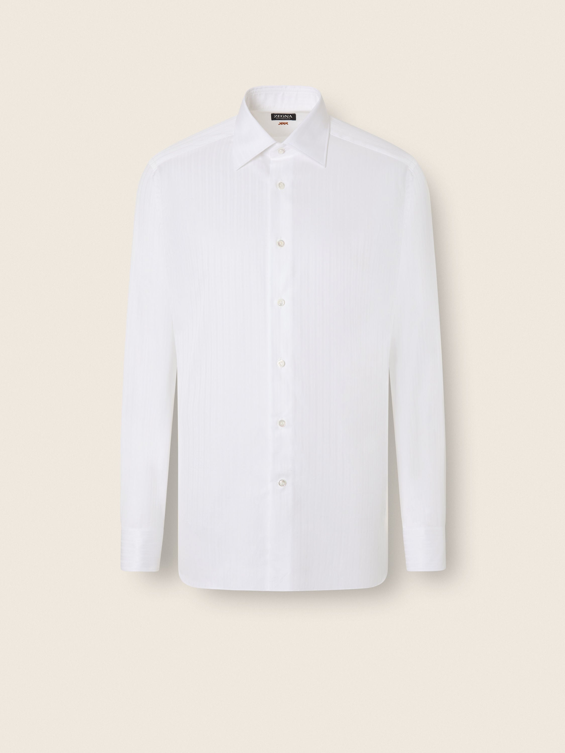 Hemd aus Centoventimila Baumwolle mit strukturiertem Streifenmuster in strahlendem Weiß Hauptproduktfoto
