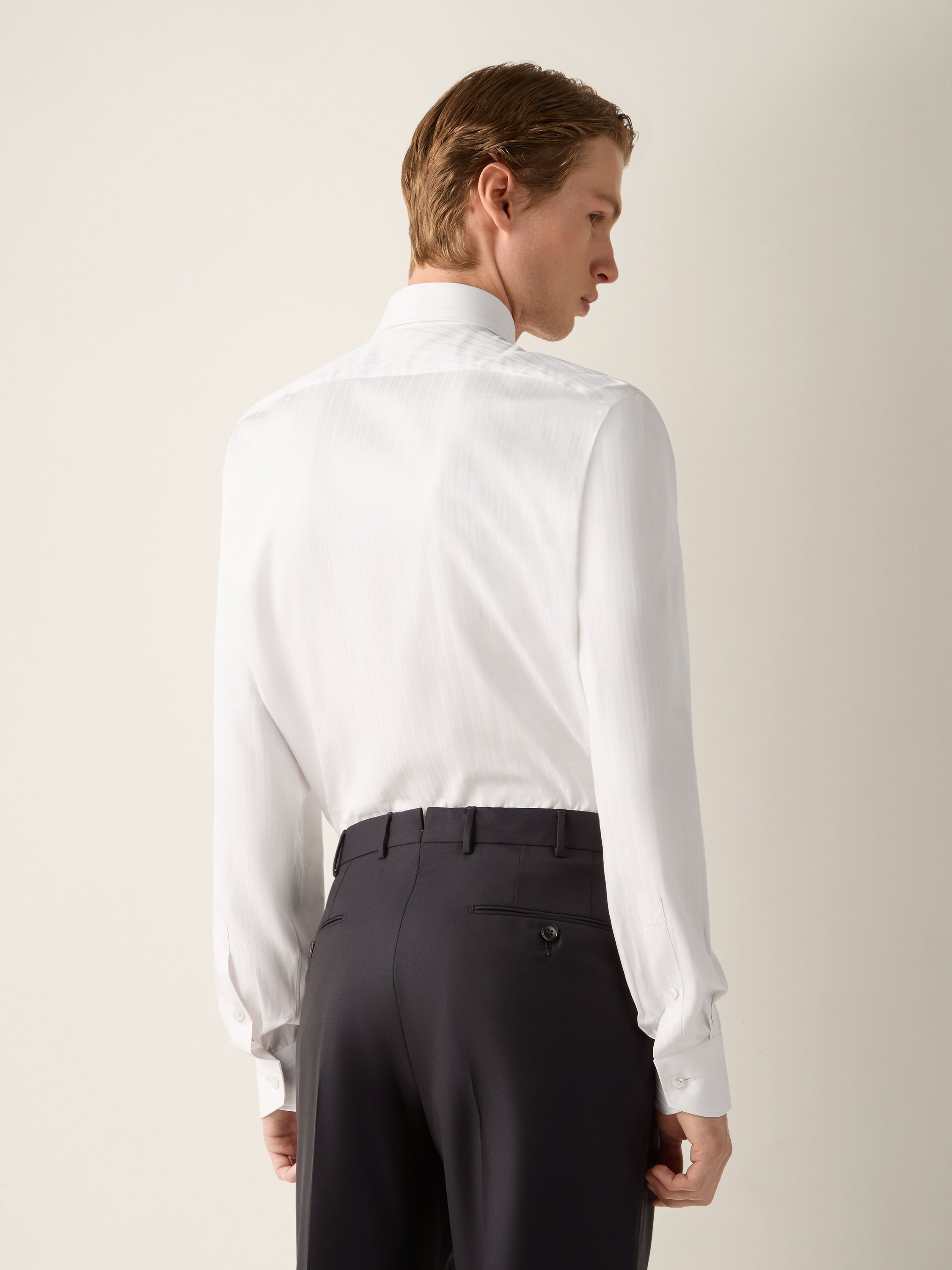 浅粉色 结构感条纹 Centoventimila 棉质衬衫 产品细节图 #3