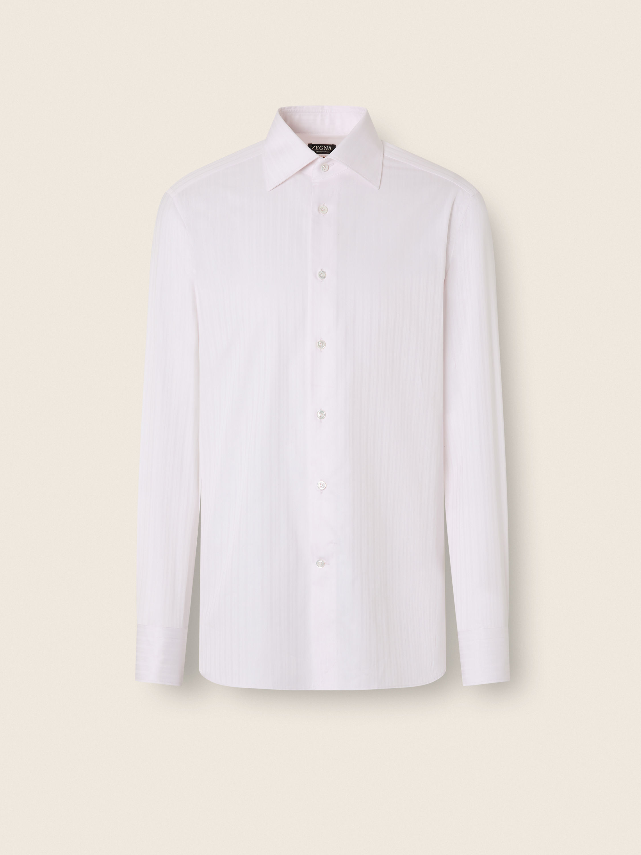 Camicia in Cotone Centoventimila a Righe Strutturate Rosa Chiaro Foto #1 di dettaglio del prodotto