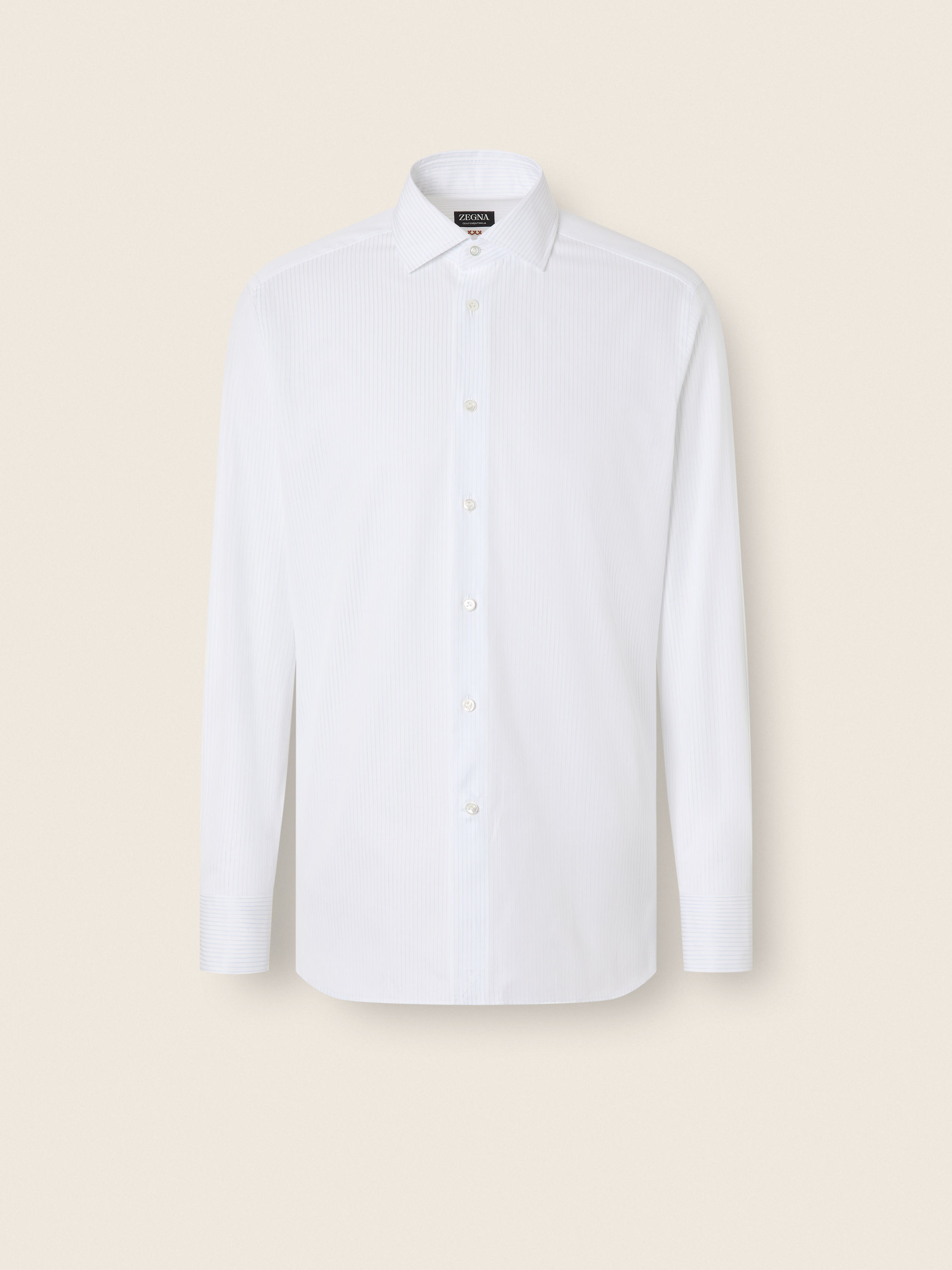 淺藍色搭白色立體條紋 Centoventimila 純棉襯衫 產品細節圖 #1