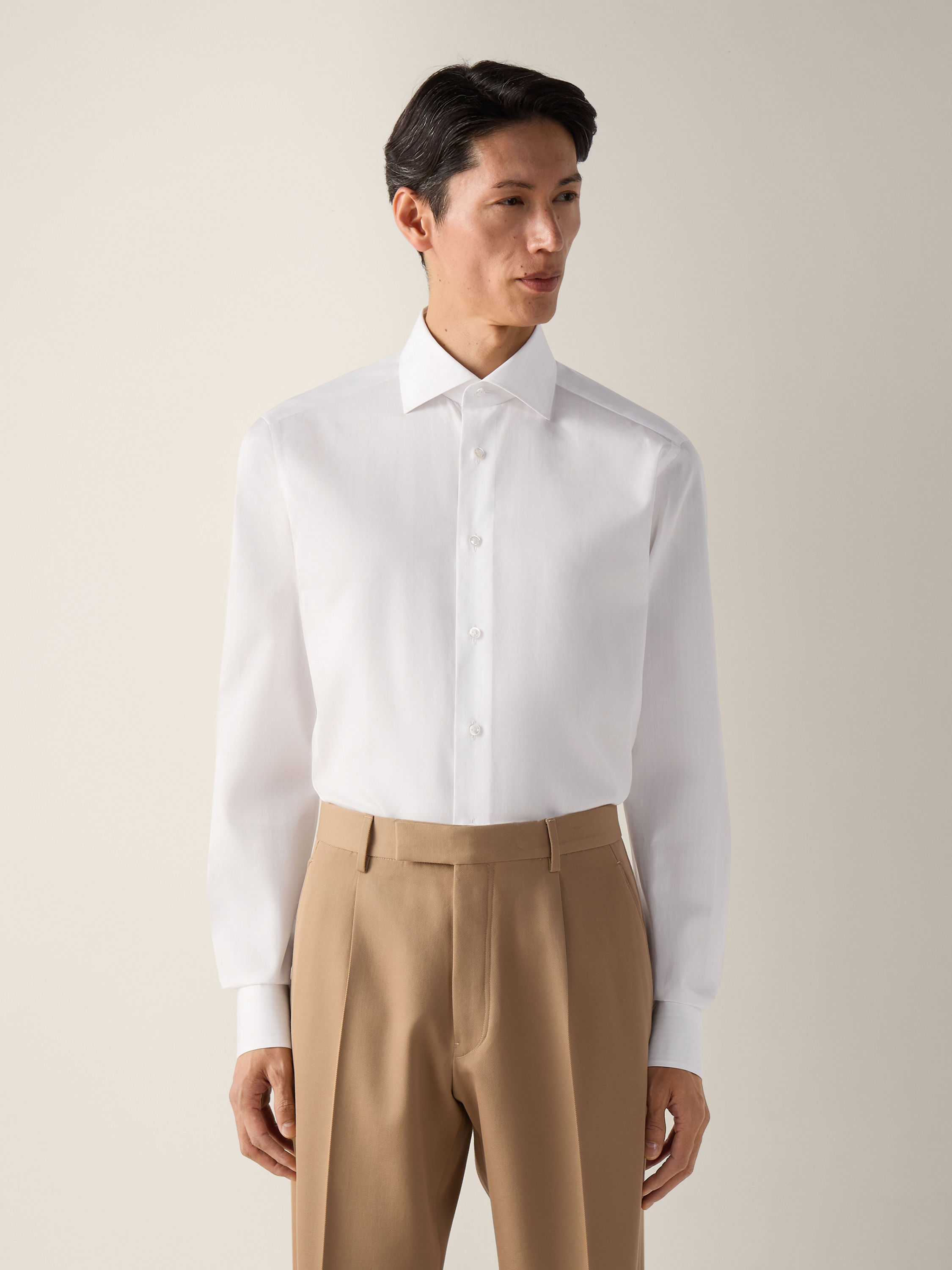 Light Pink and White Striped 300 Cotton Shirt Product detail photo #2