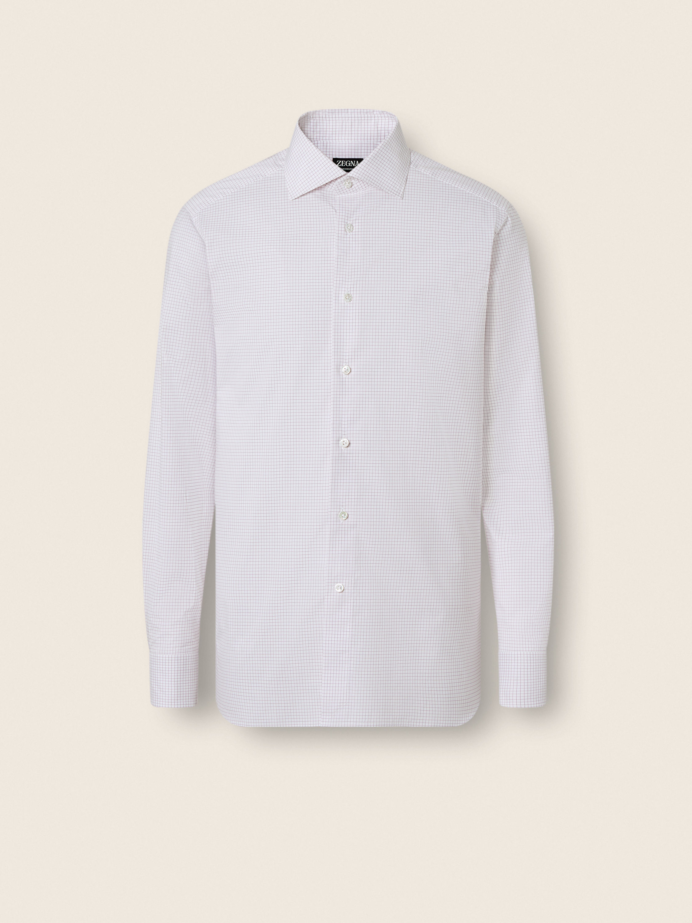 Dark Pink and White Checked Centoventimila Cotton Shirt Main product photo