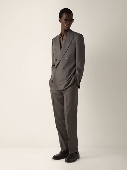Dark Taupe 15milmil15 Wool and Silk Jacket SS26 38091893 | Zegna US