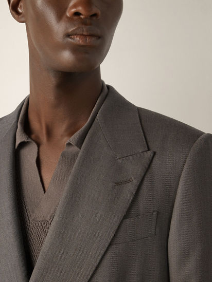 Dark Taupe 15milmil15 Wool and Silk Jacket SS26 38091893 | Zegna US